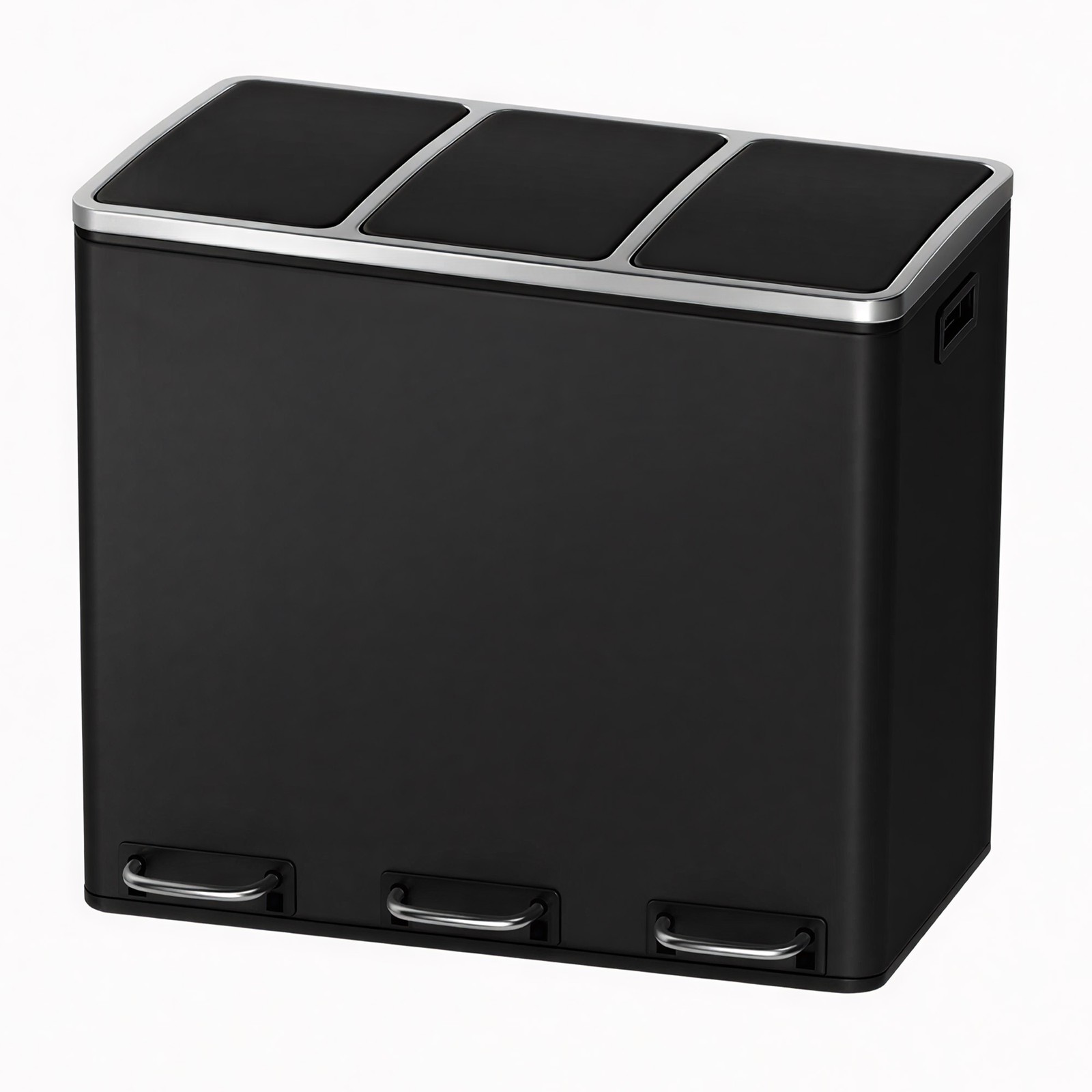FERNHOLLOW 3 Comparment Kitchen Rubbish Bin - Black - Indigo Home