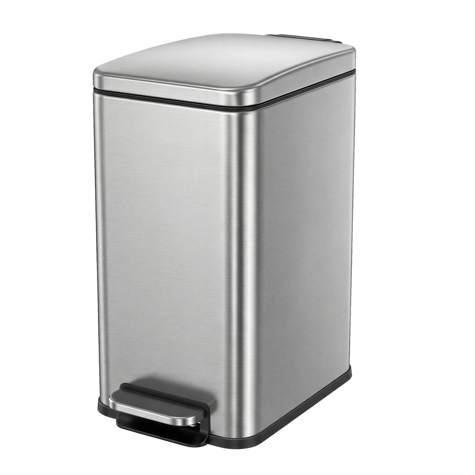 HILESO Soft Close Bathroom Pedal Bin - Silver - Indigo Home