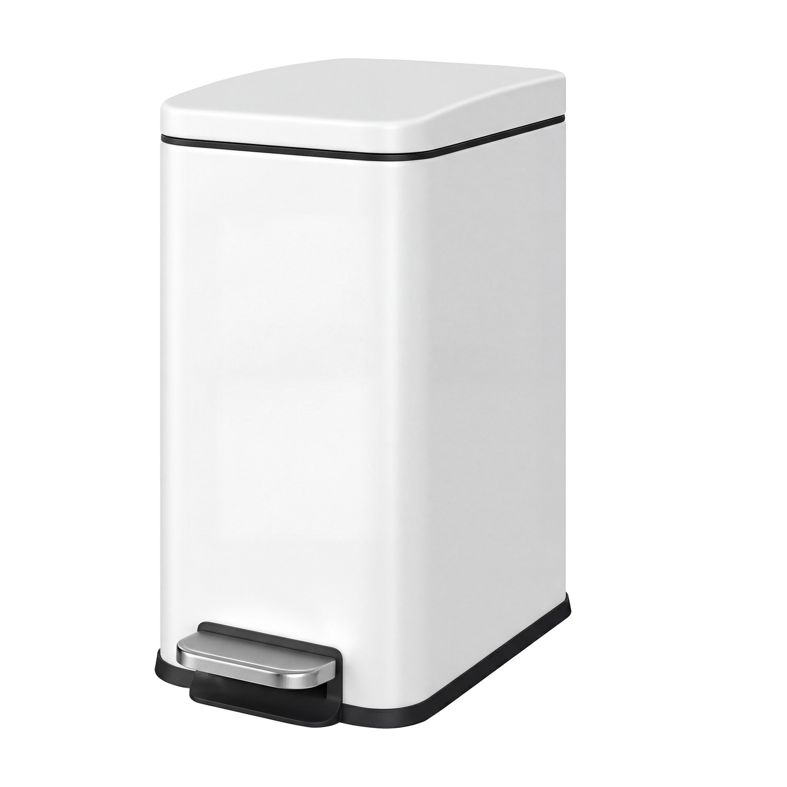 HILESO Soft Close Bathroom Pedal Bin - White - Indigo Home