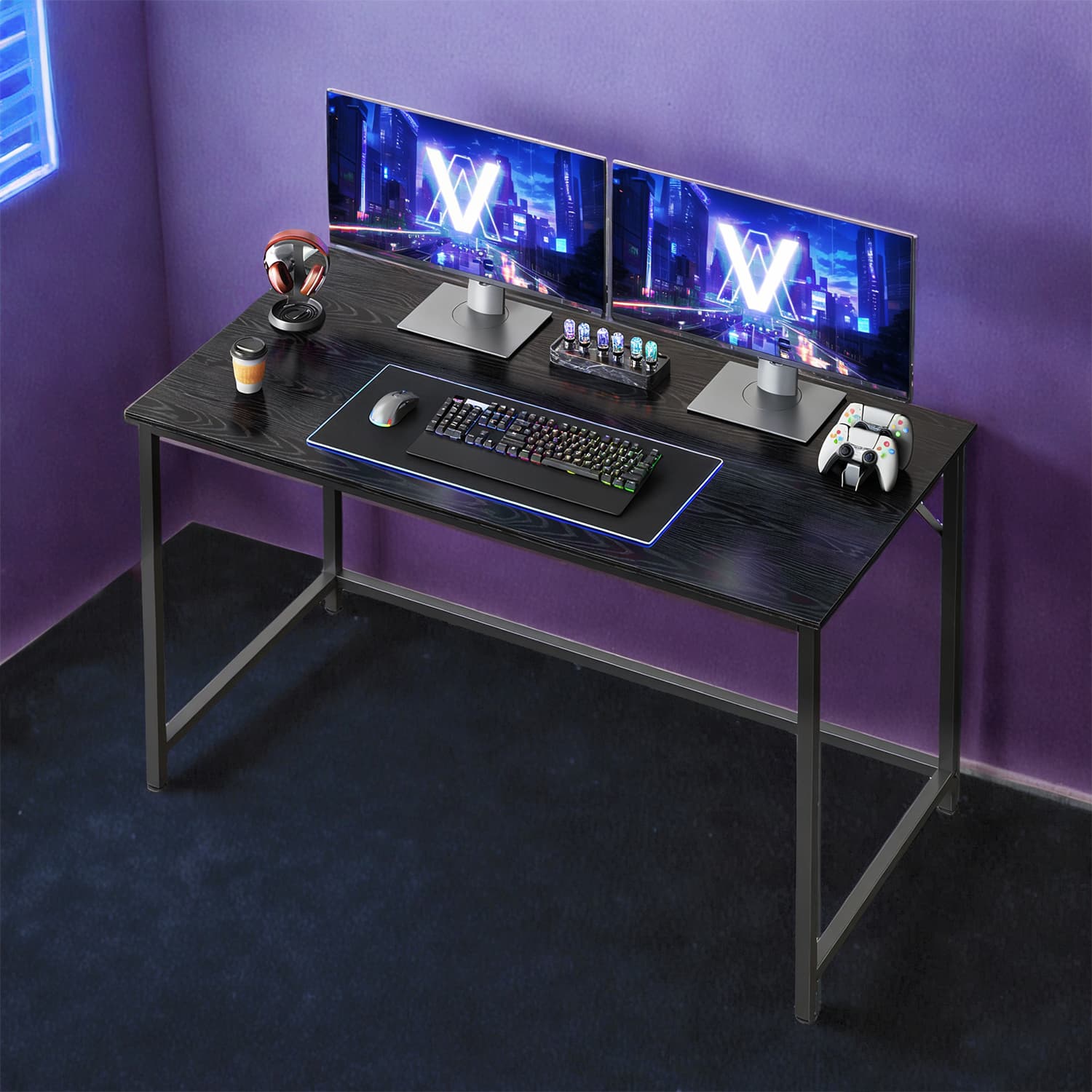 Computer Desk - VERRA Home Office Desk for Work and Study - Black - Indigo Home