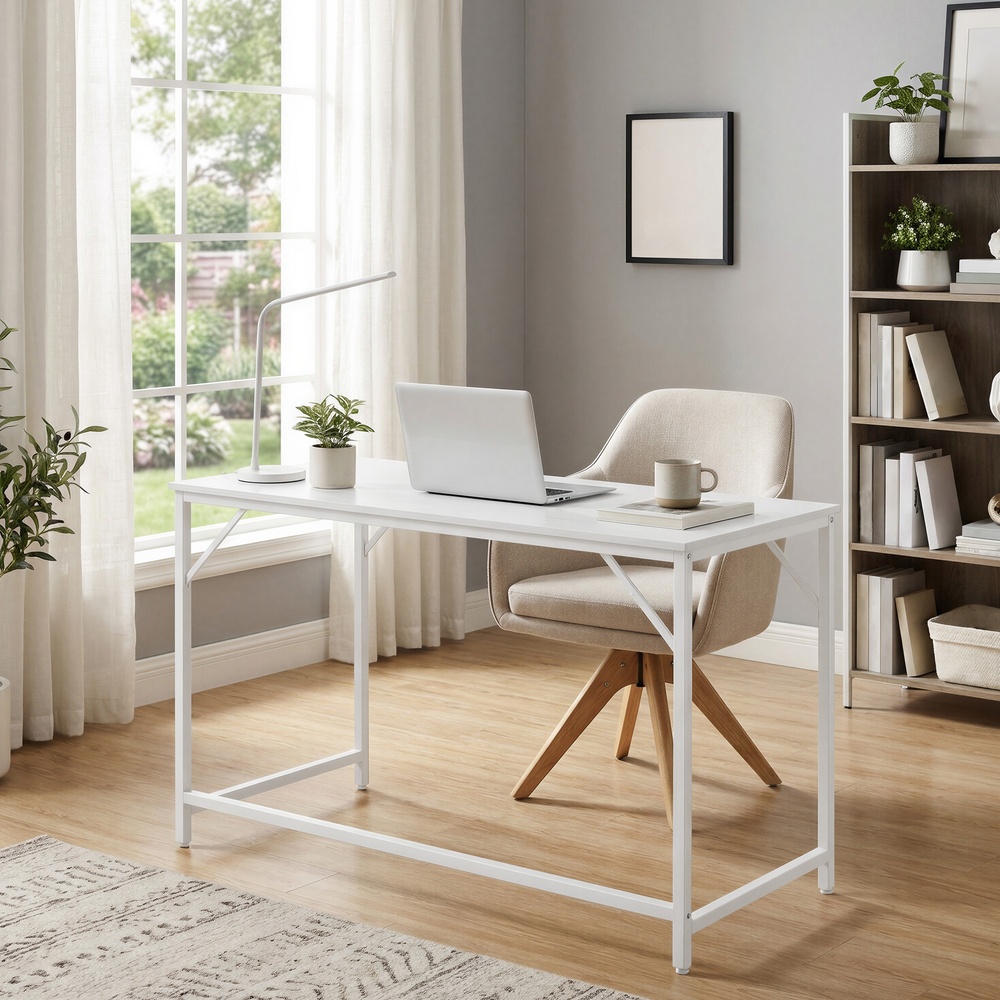 KEFOXU Home Office Computer Desk - White - Indigo Home