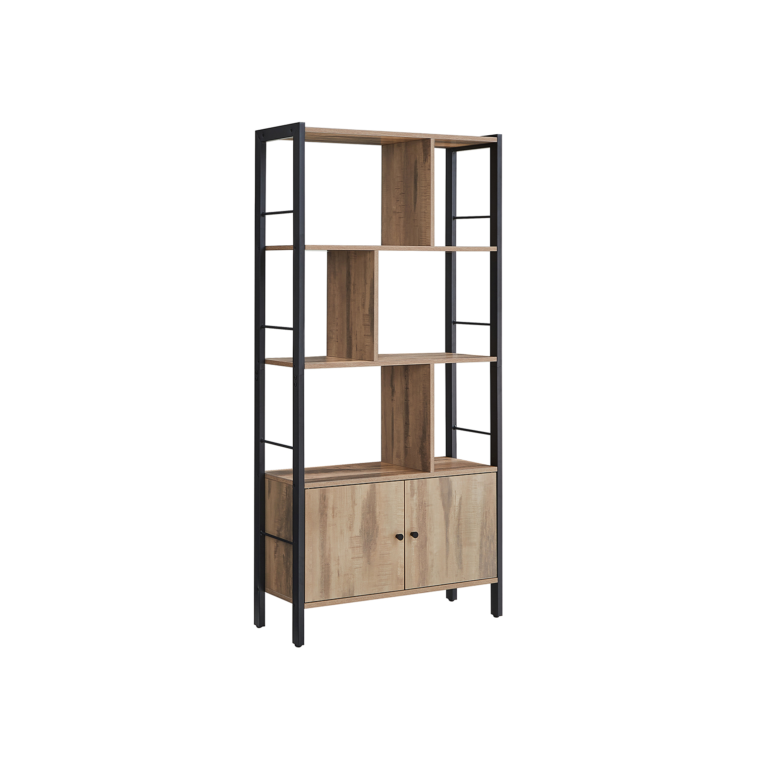 4-Shelf Bookshelf with Steel Structure - Indigo Home