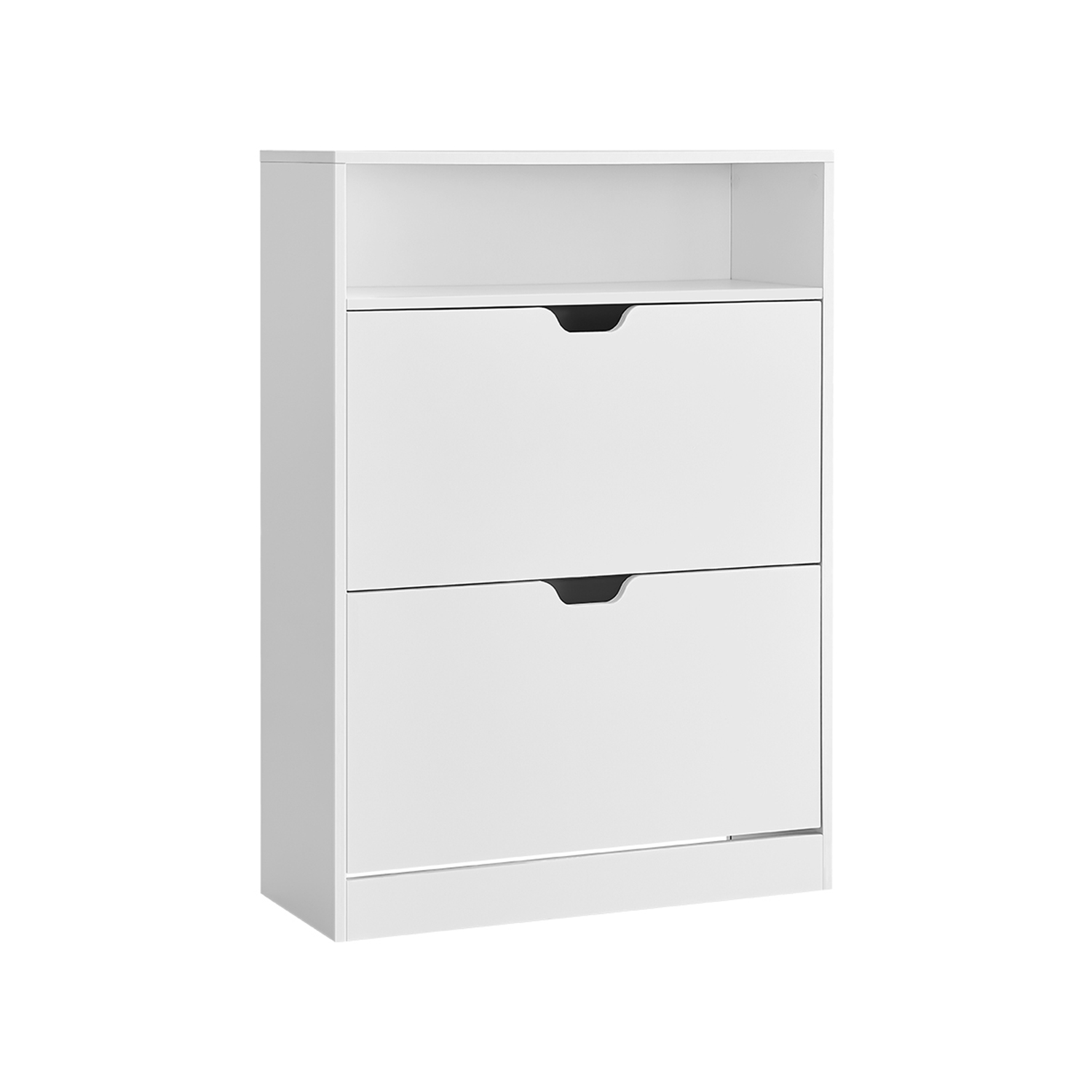 3-Tier Shoe Cabinet with 2 Flip Doors Cloud White - Indigo Home
