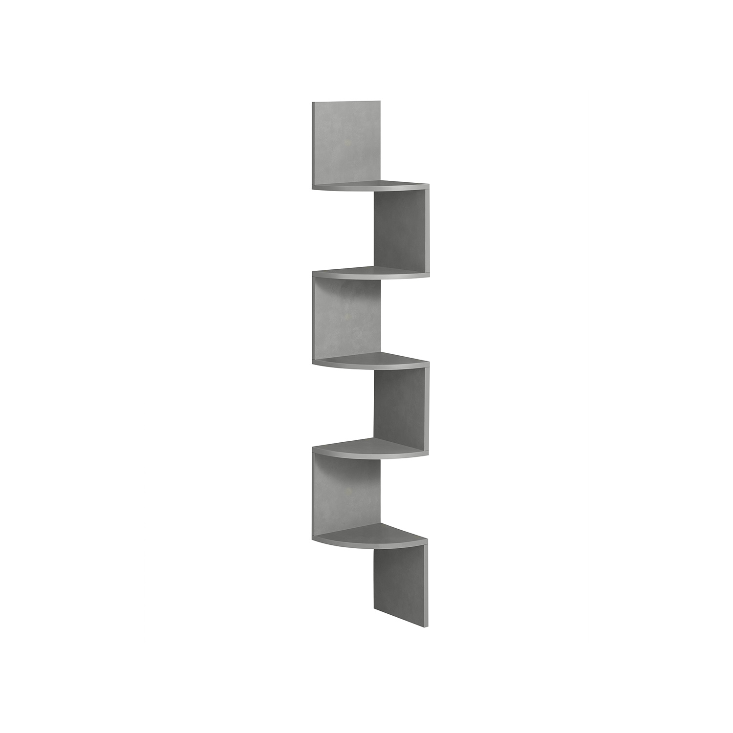 Corner Shelf - LUMLIA 5 Tier Wall Mounted Shelf - Dove Grey - Indigo Home