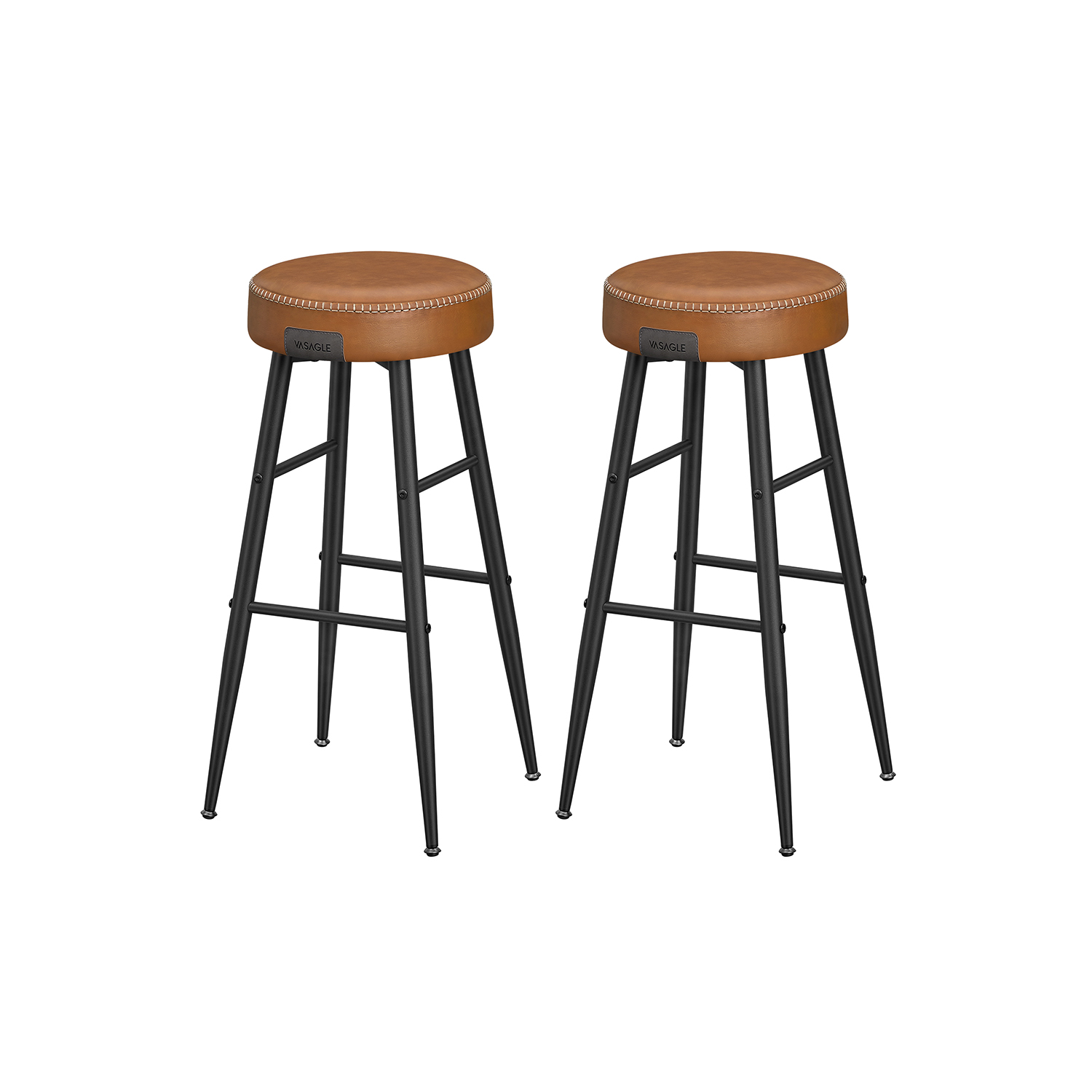 EKHO Collection Bar Stools Set of 2 - Caramel Brown - Indigo Home