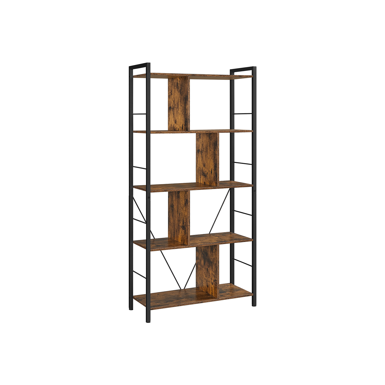 Bookshelf,5 Tier Living Room Shelf - Indigo Home
