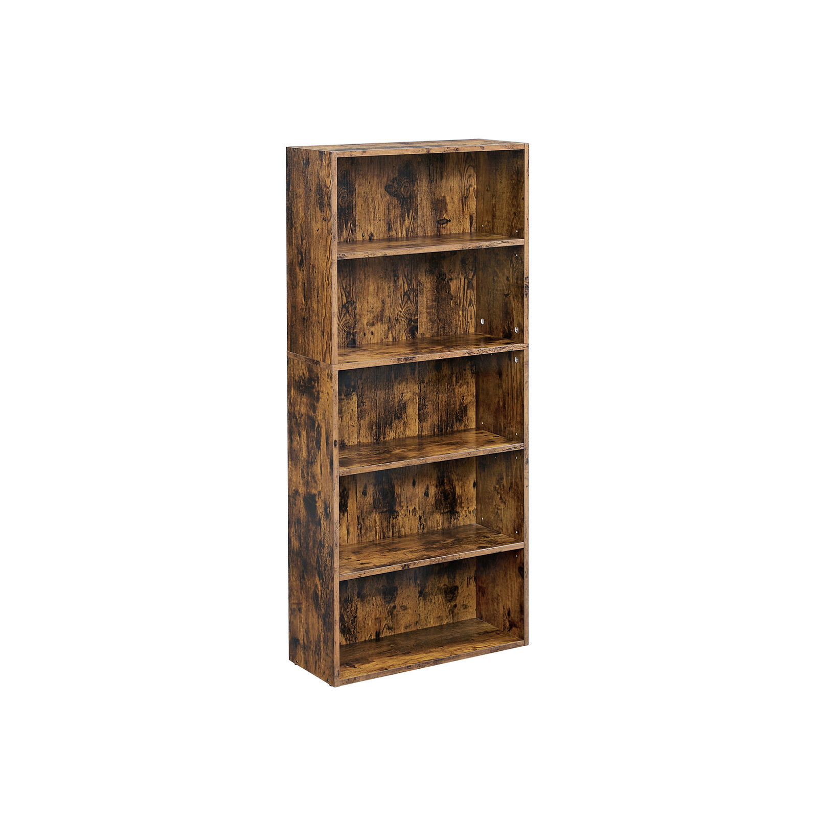 Bookcase - MONNOS 5 Tier Storage Shelving Unit - Brown - Indigo Home