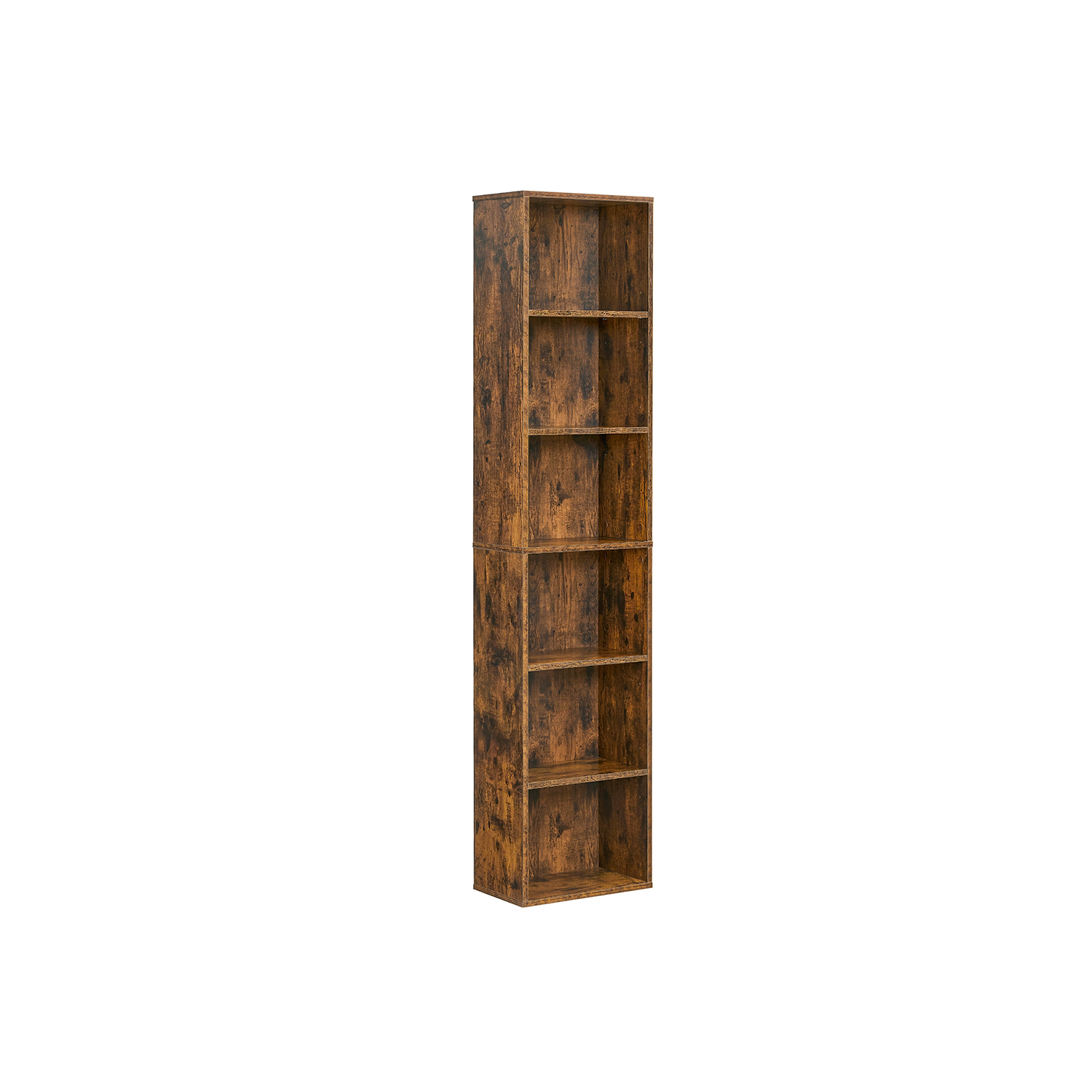 Bookshelf - MONNOS 6 Shelf Rustic Bookshelf - Rustic Brown - Indigo Home