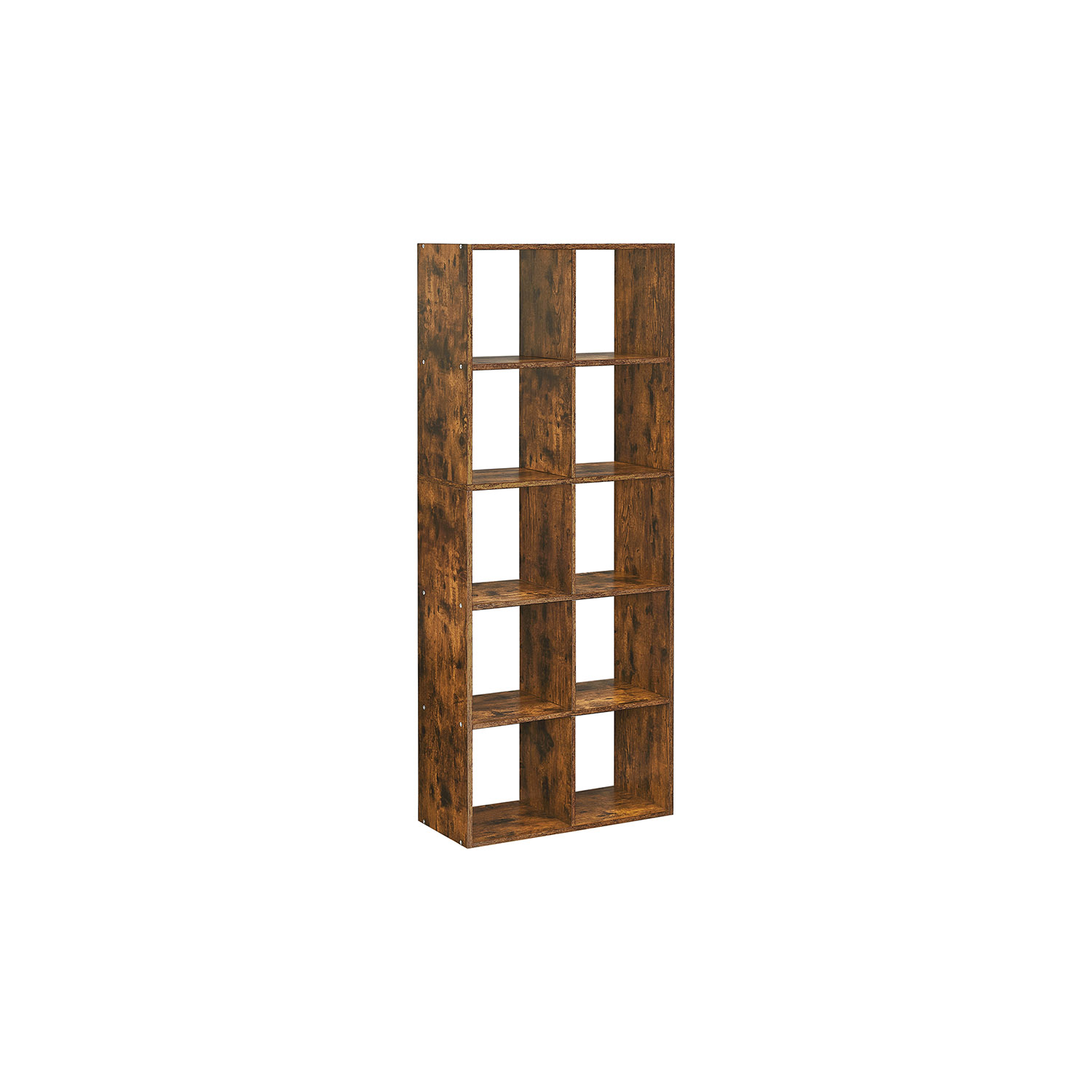 Bookcase - MONNOS 10-Cube Storage Unit Rustic Brown - Indigo Home