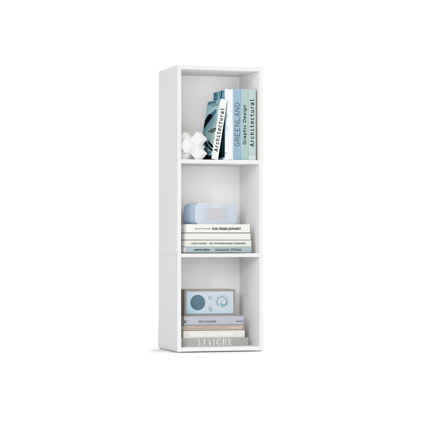 MOORVALE 3 Tier Cube Open Bookshelf - White - Indigo Home