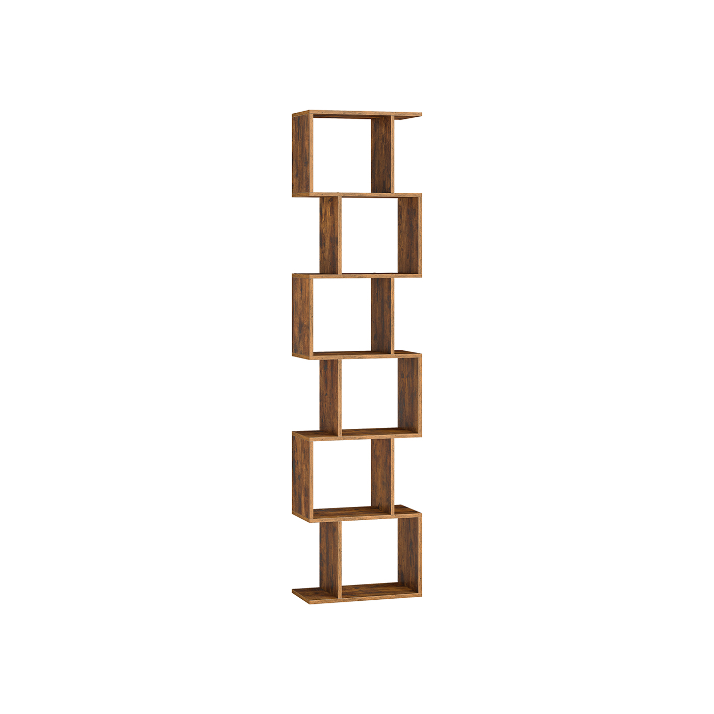 Bookshelf - MONNIA 6 Cube Shelves Rustic Brown - Indigo Home