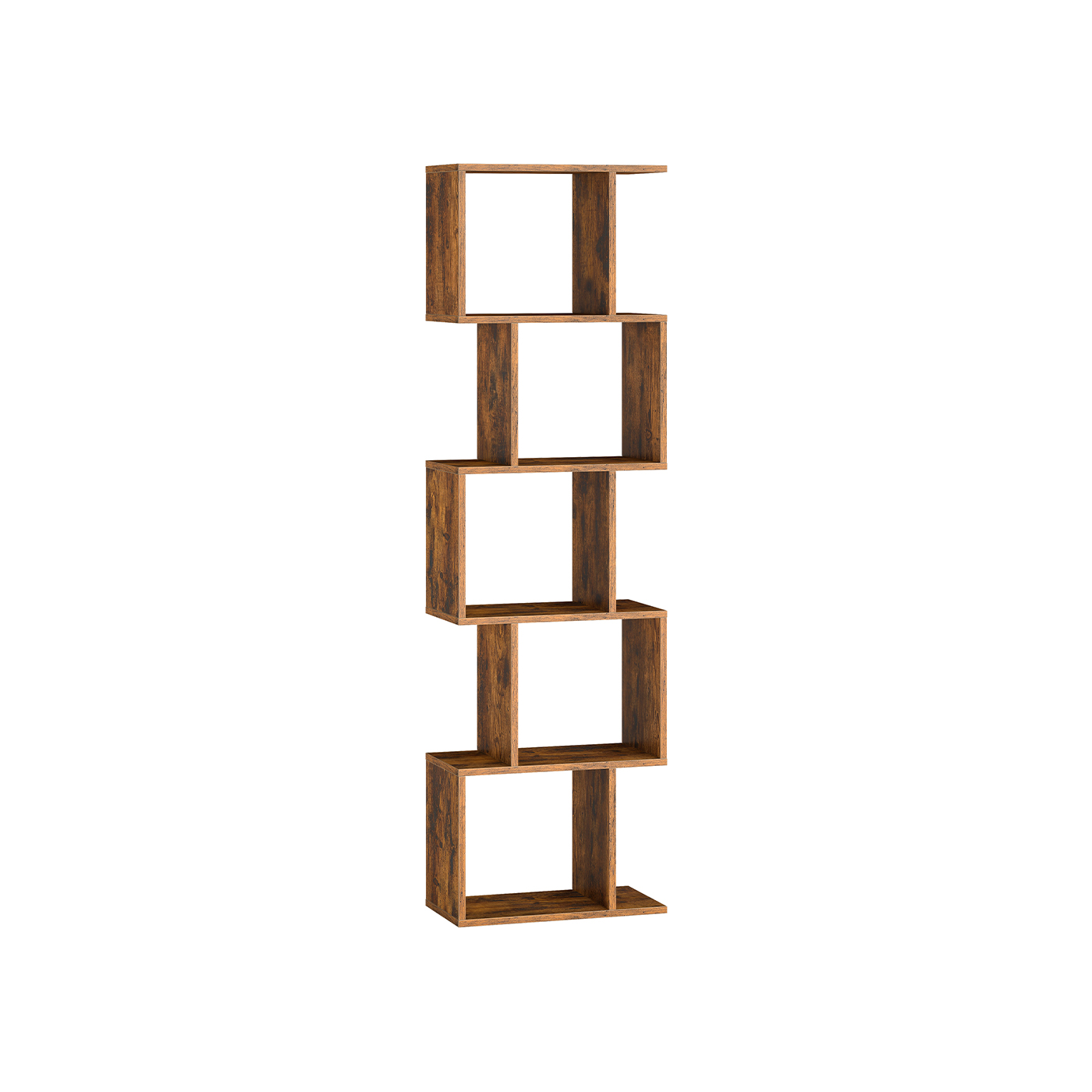 Bookshelf - MONNIA 5 Cube Shelves Room Divider Rustic Brown - Indigo Home