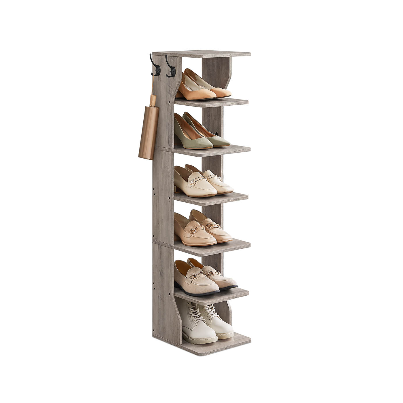 AVOON Shoe Rack - 7 Tier Tall Large Sized Rack - Grey - Indigo Home