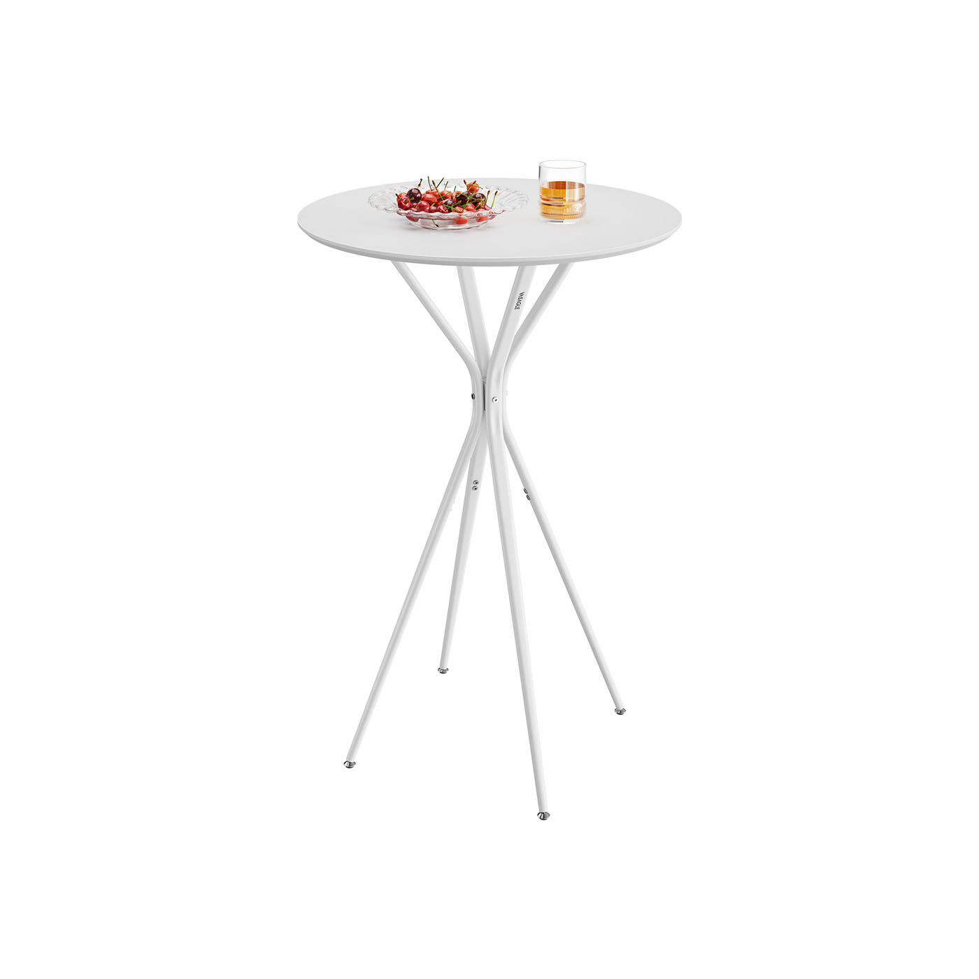 Cocktail Table - VELDA Round Table with White Finish - White - Indigo Home