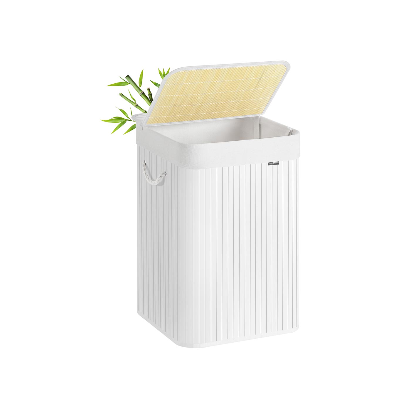 Laundry Basket - LUMNIA 95L Foldable with Washable Liner - White - Indigo Home