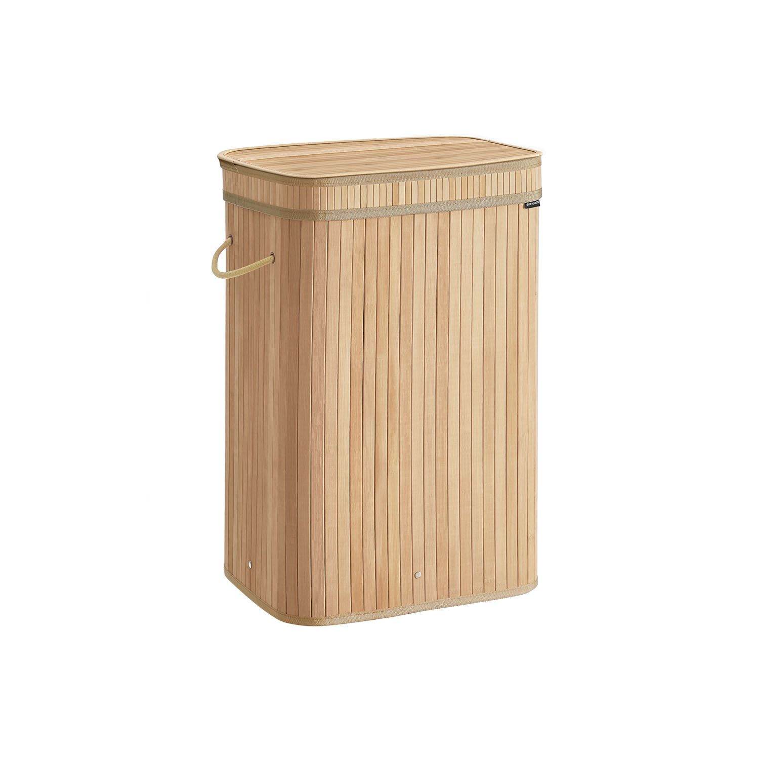 Laundry Hamper - LUMNIA Bamboo with Lid - Beige - Indigo Home