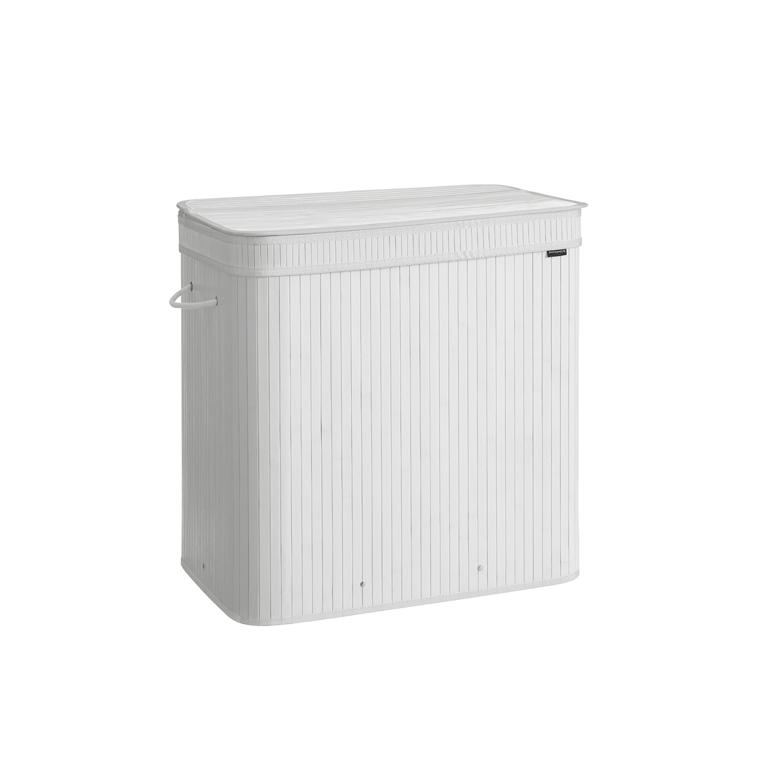 Laundry Hamper - LUMNIA 150L Bamboo with Handle - White - Indigo Home