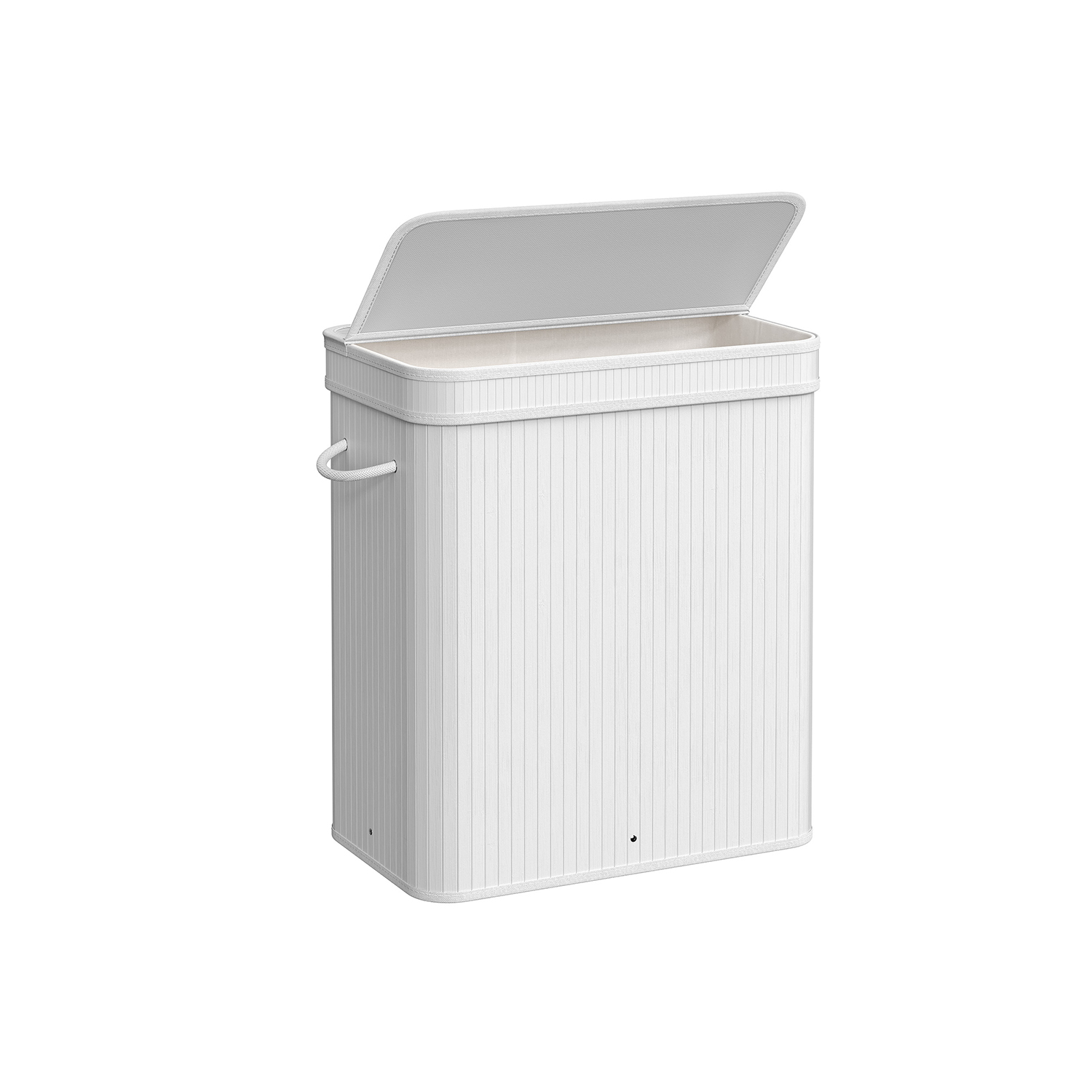 100L Laundry Hamper with Lid and Handles White - Indigo Home