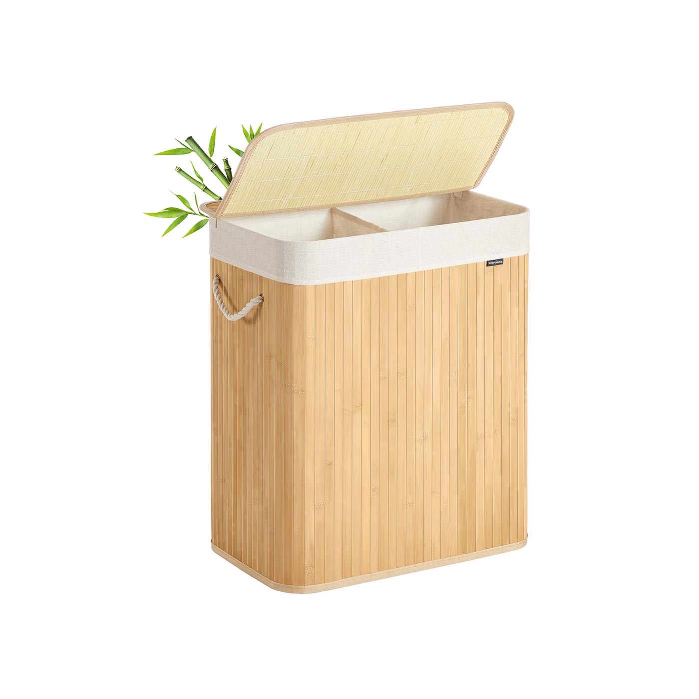 Laundry Basket - LUMNIA Foldable 100L with Washable Liner - Natural - Indigo Home