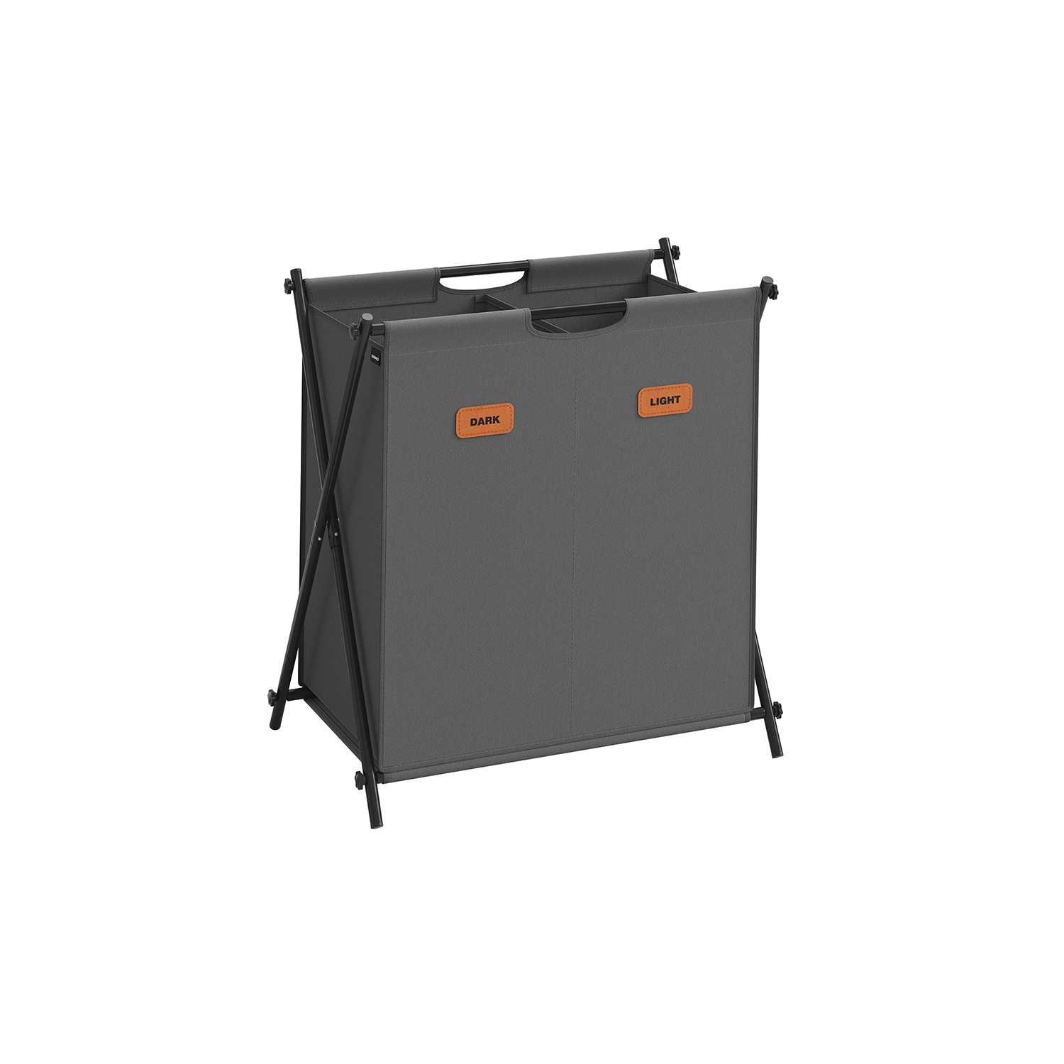 Laundry Hamper - TARRIA 115L X-Frame with 2 Sections - Slate Grey - Indigo Home