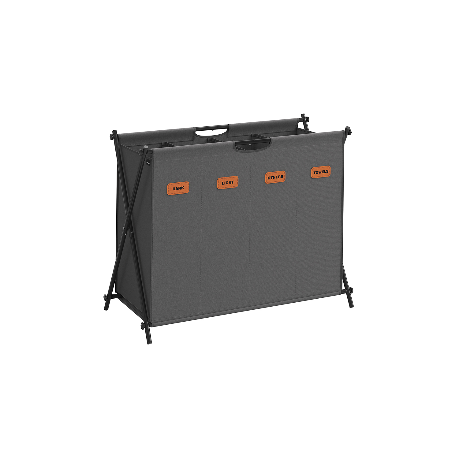 Laundry Hamper - TARRIA 155L X-Frame with 4 Sections - Slate Grey - Indigo Home