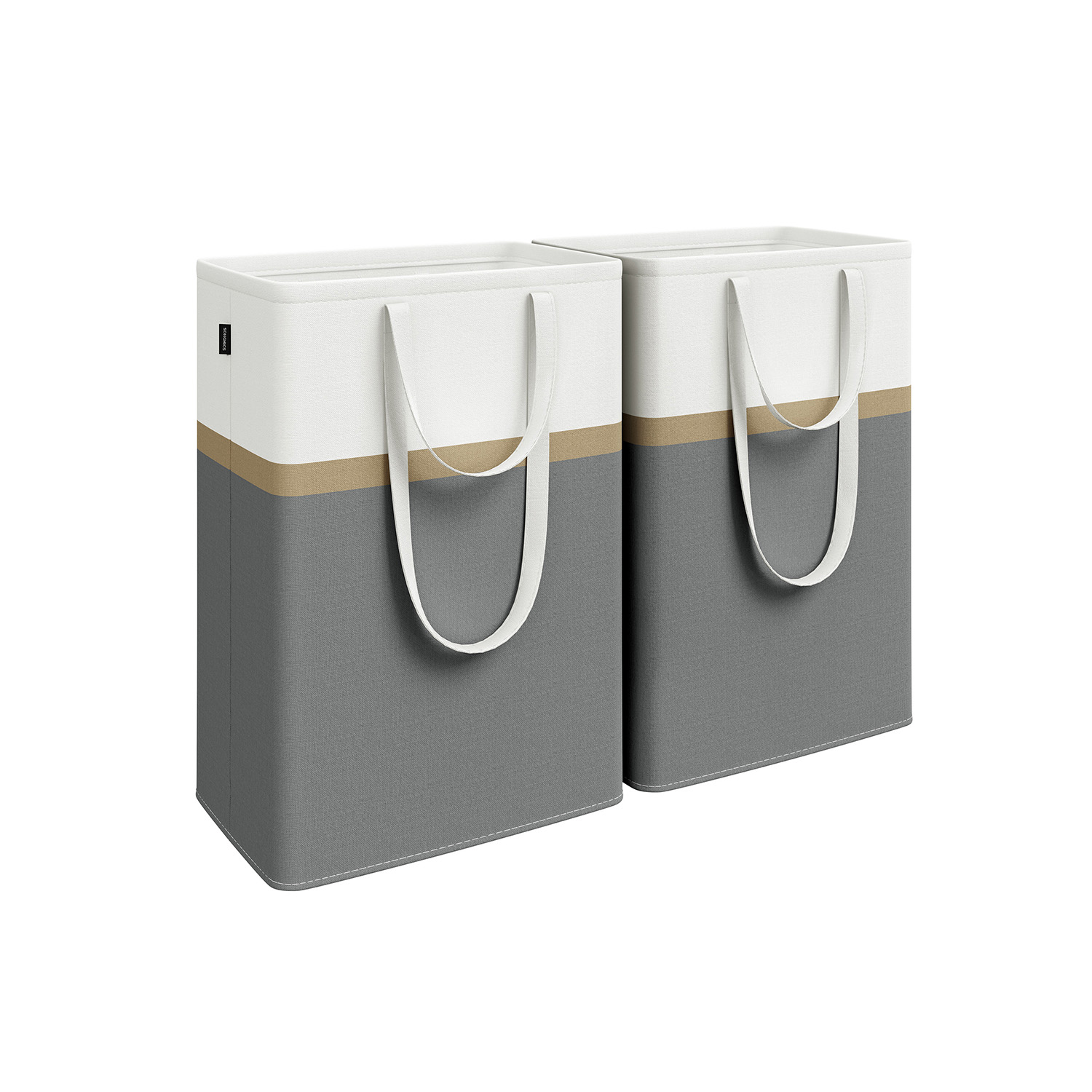 Laundry Hampers - ARCDA Collapsible 75L Set of 2 - Slate Grey - Indigo Home