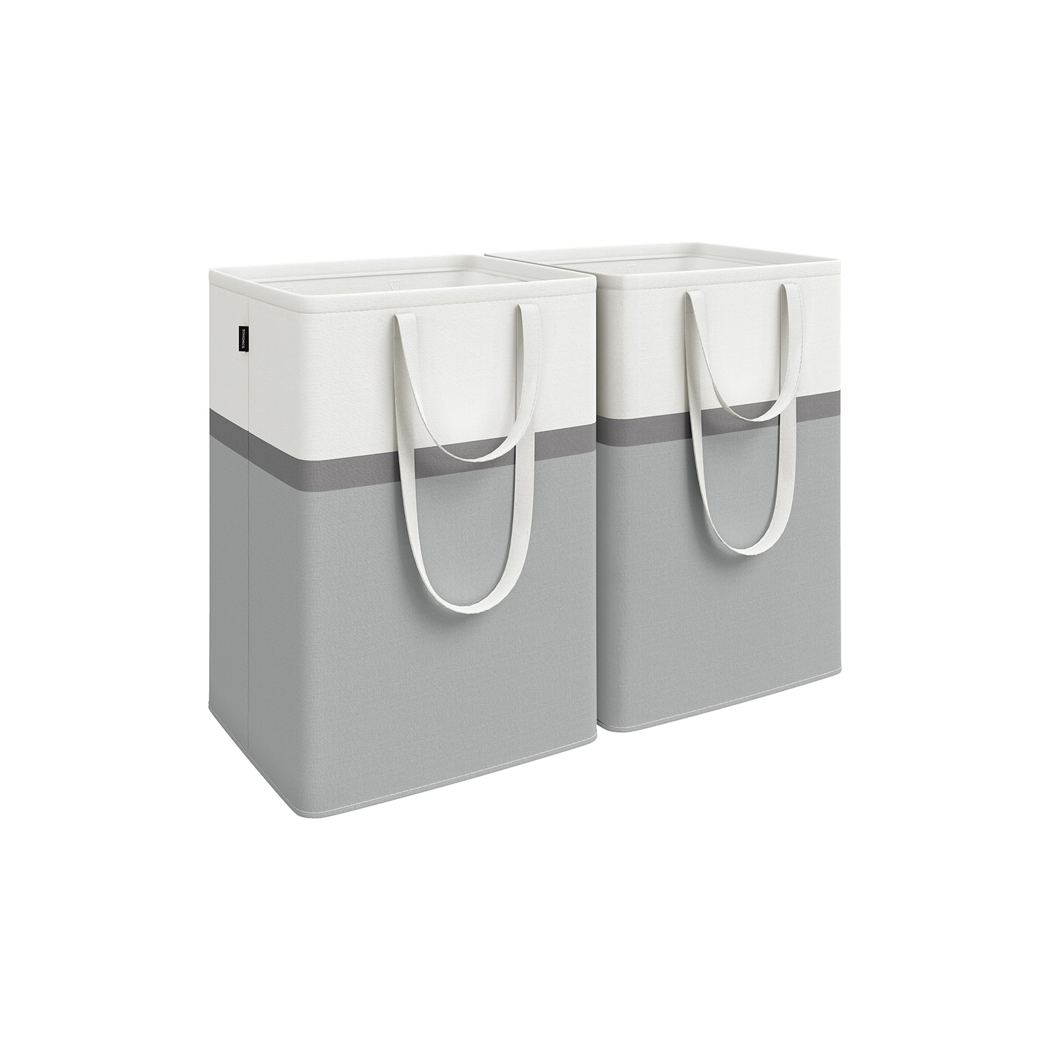 Laundry Hampers - ARCDA Collapsible 110L Set of 2 - Dove Grey - Indigo Home