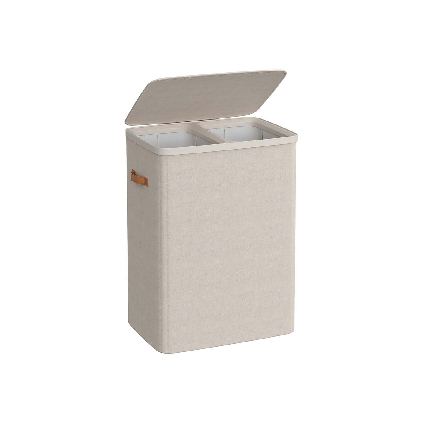 MOSSFORD Laundry basket with dual compartments and removable liners - Beige - Indigo Home