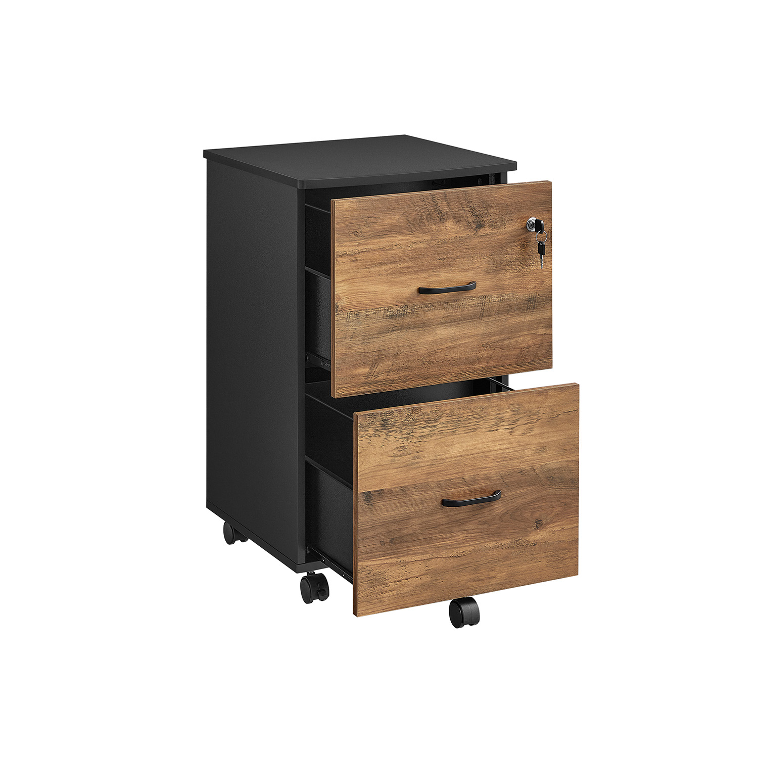 Filing Cabinet - NOVNOS Locking 2 Drawer - Black - Indigo Home