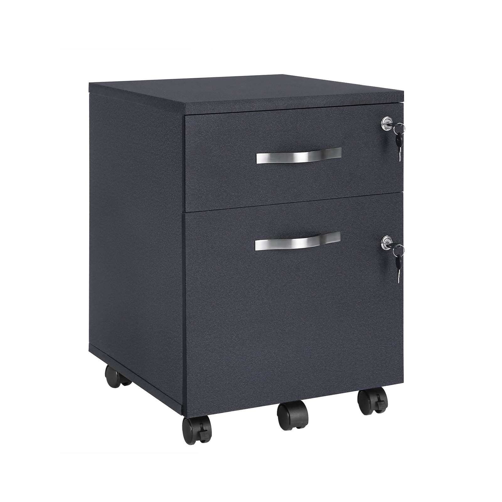 Filing Cabinet - MONTTO Lockable Pedestal 2 Drawer - Black - Indigo Home