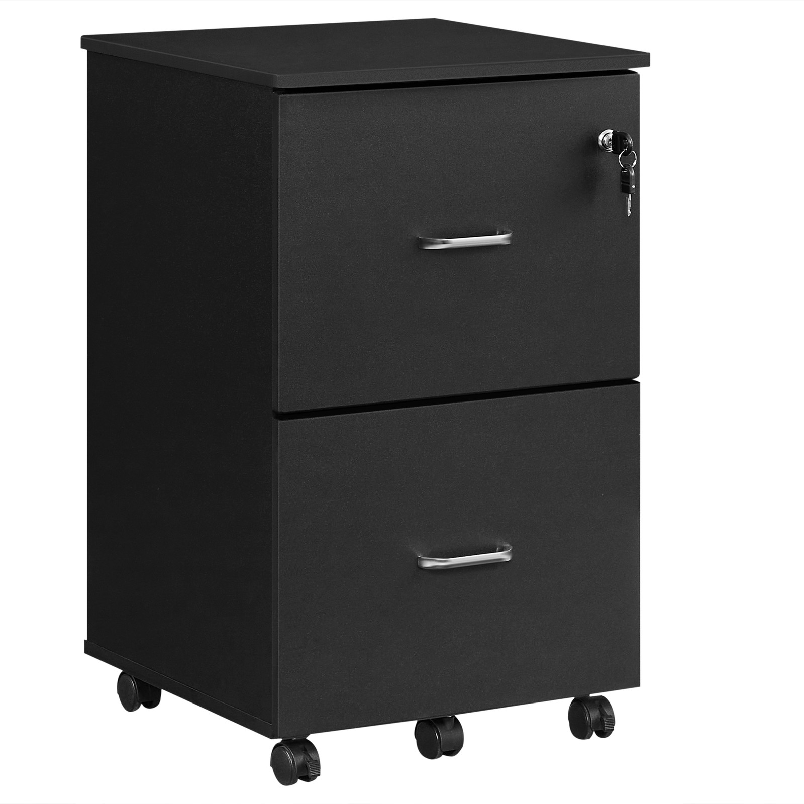 Filing Cabinet - MONTTO Locking 2 Drawer - Black - Indigo Home