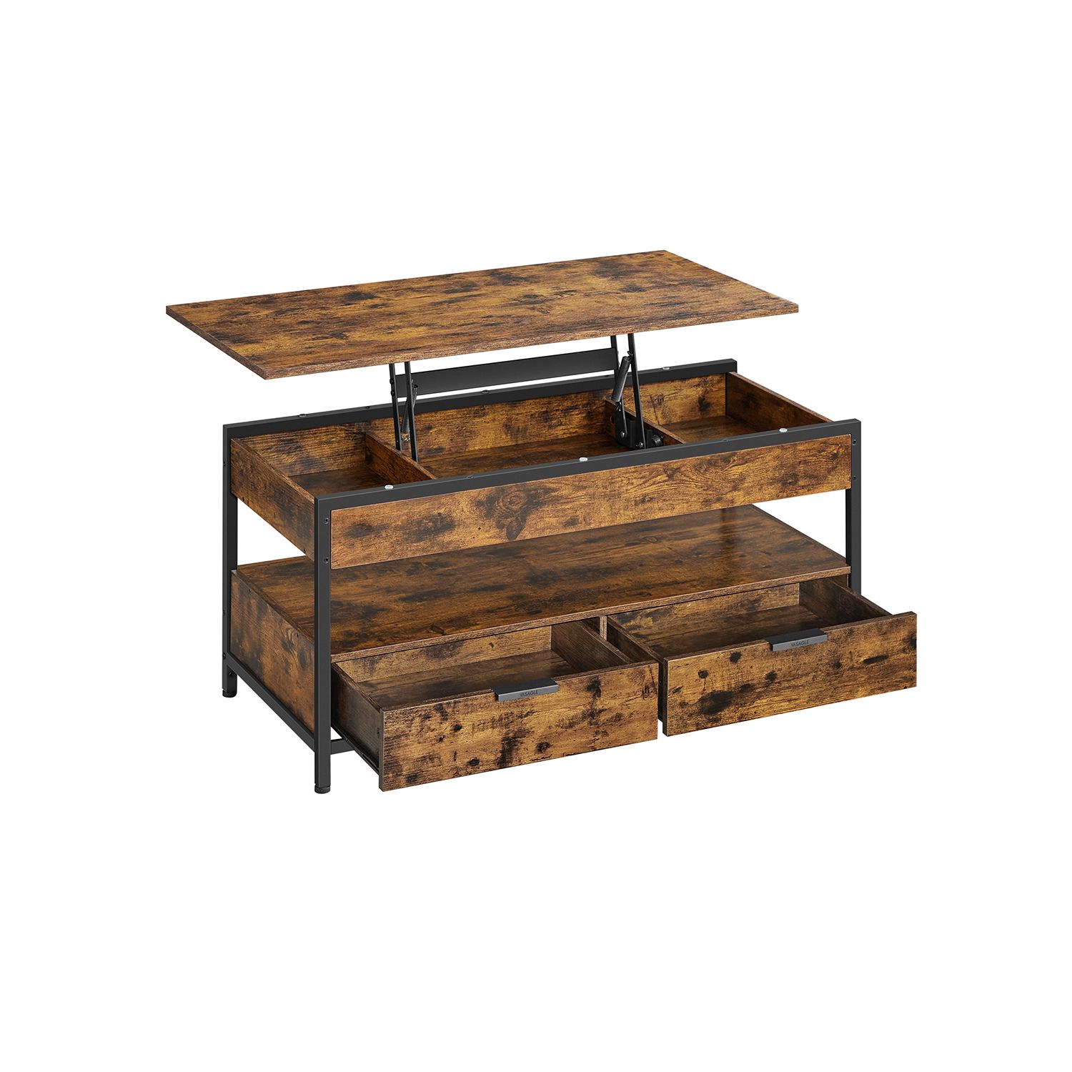 Coffee Table - GRANA Lift Top with Storage Drawer Rustic Brown - Rustic Brown - Indigo Home