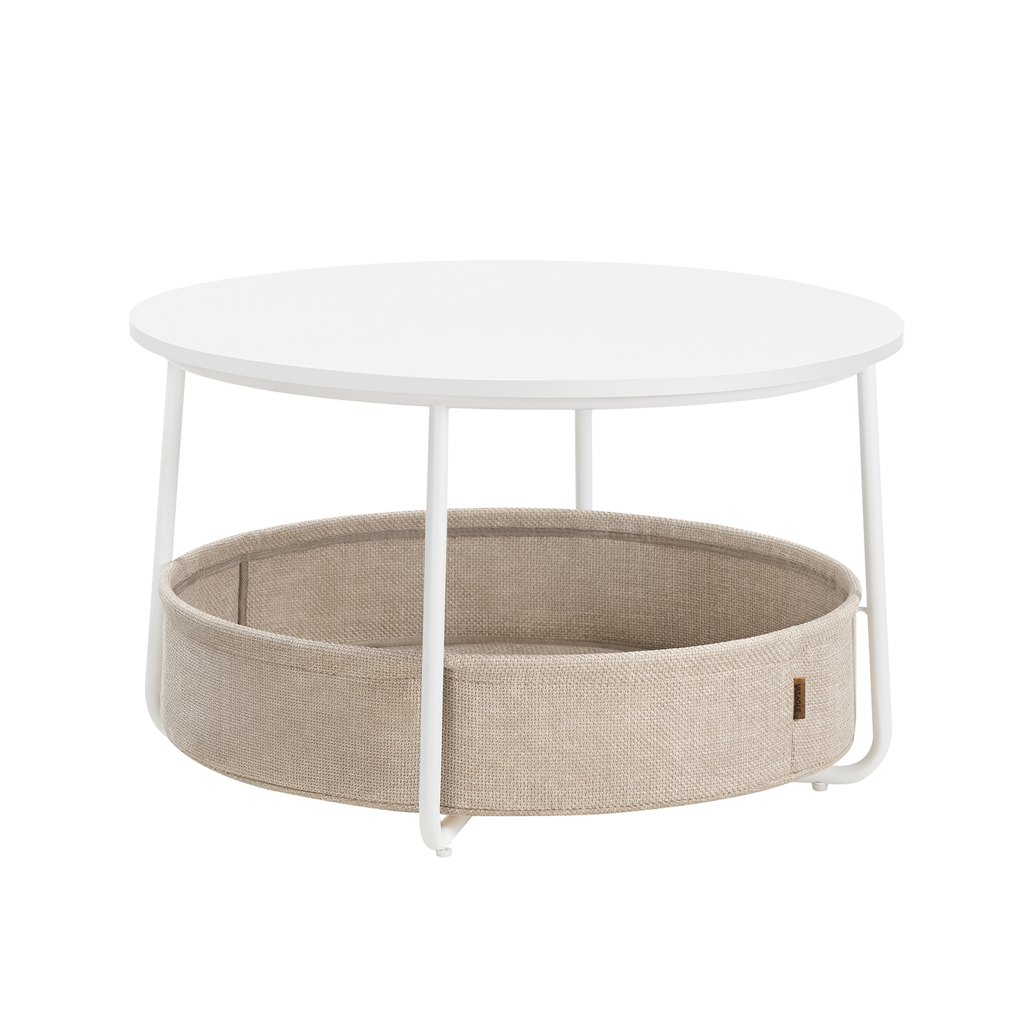 Coffee Table - GRANA Round Storage Table - Snow White - Indigo Home