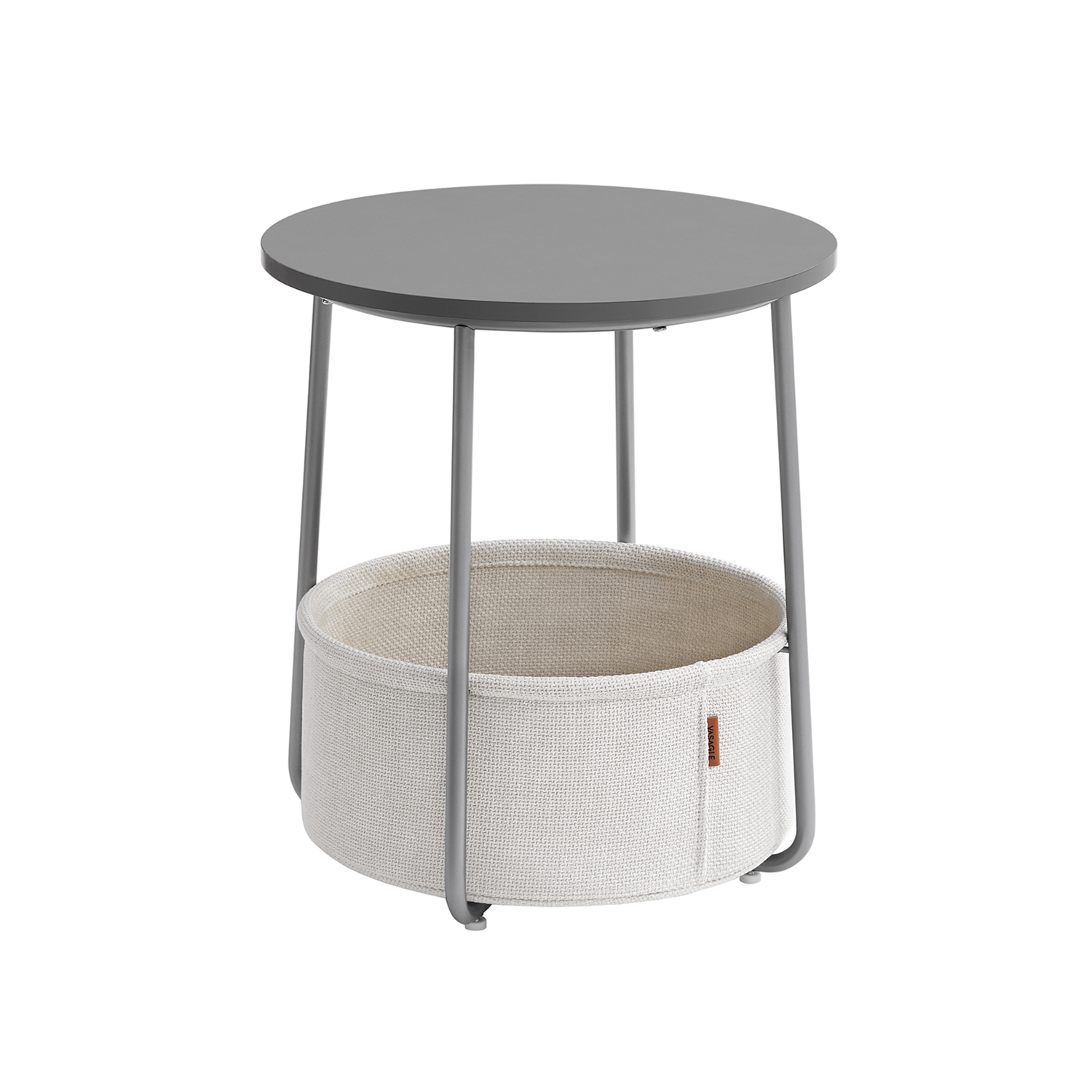 Round End Table with Fabric Basket - Indigo Home