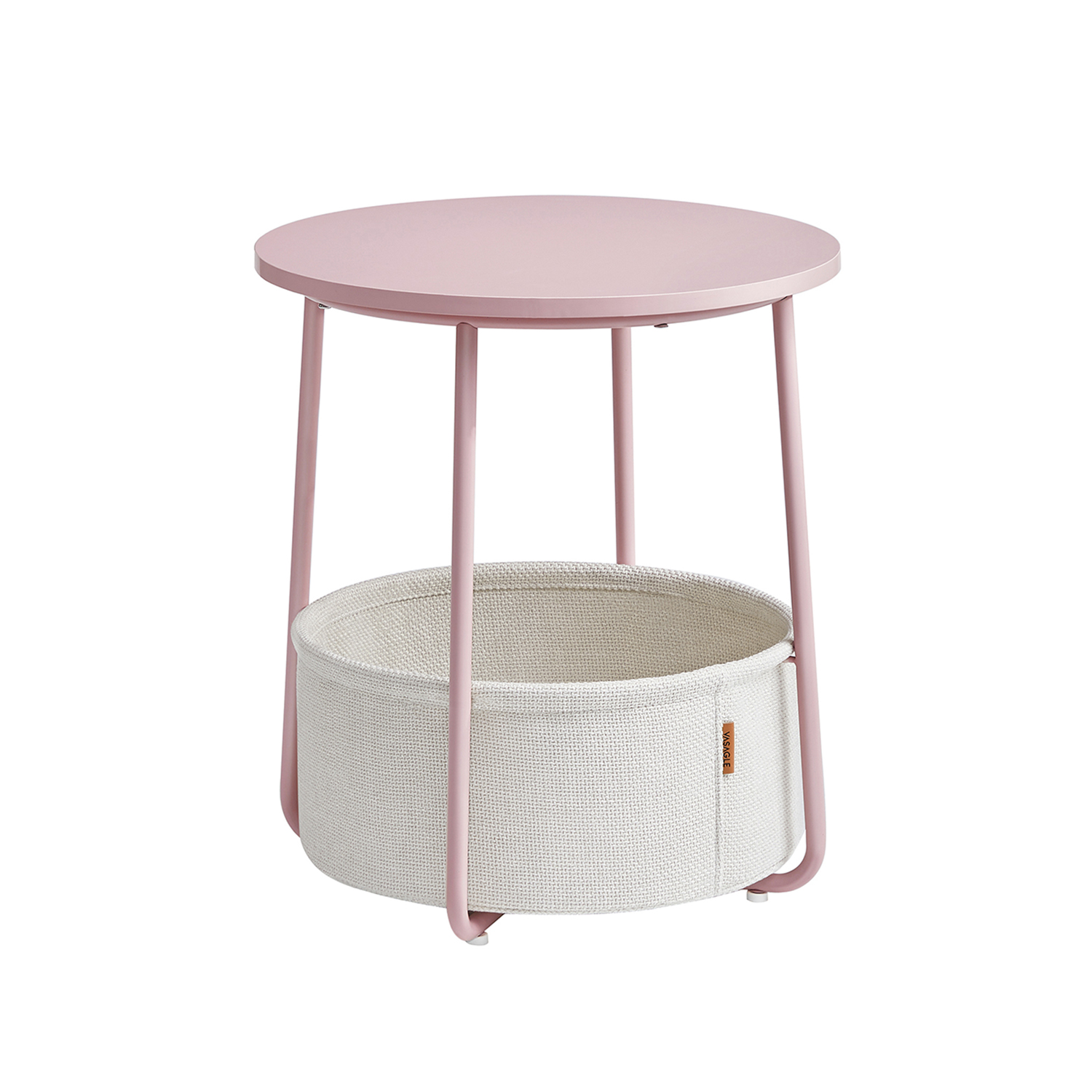 Round End Table with Fabric Basket - Indigo Home