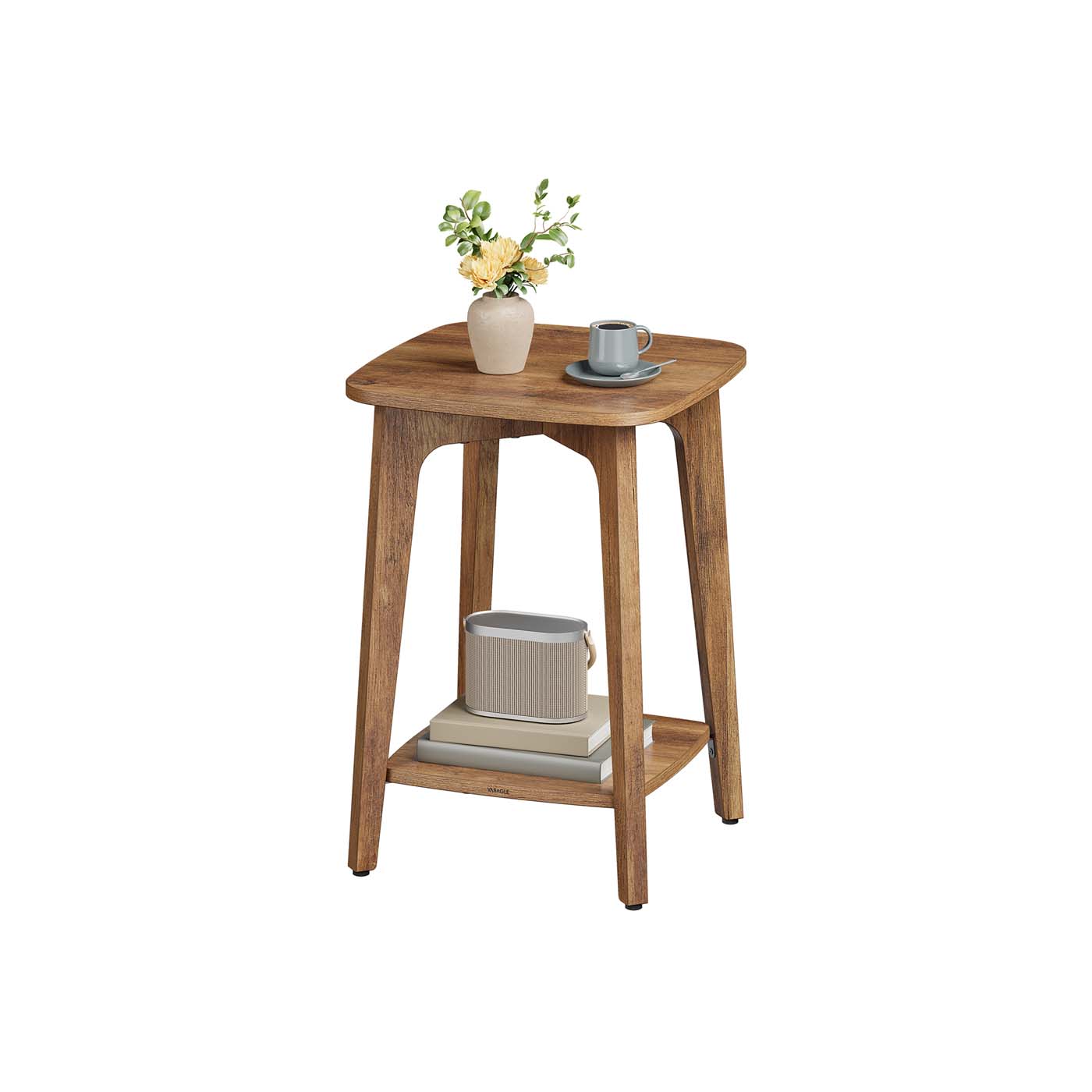 RAVENSFORD Side Table with Lower Shelf - Brown - Indigo Home