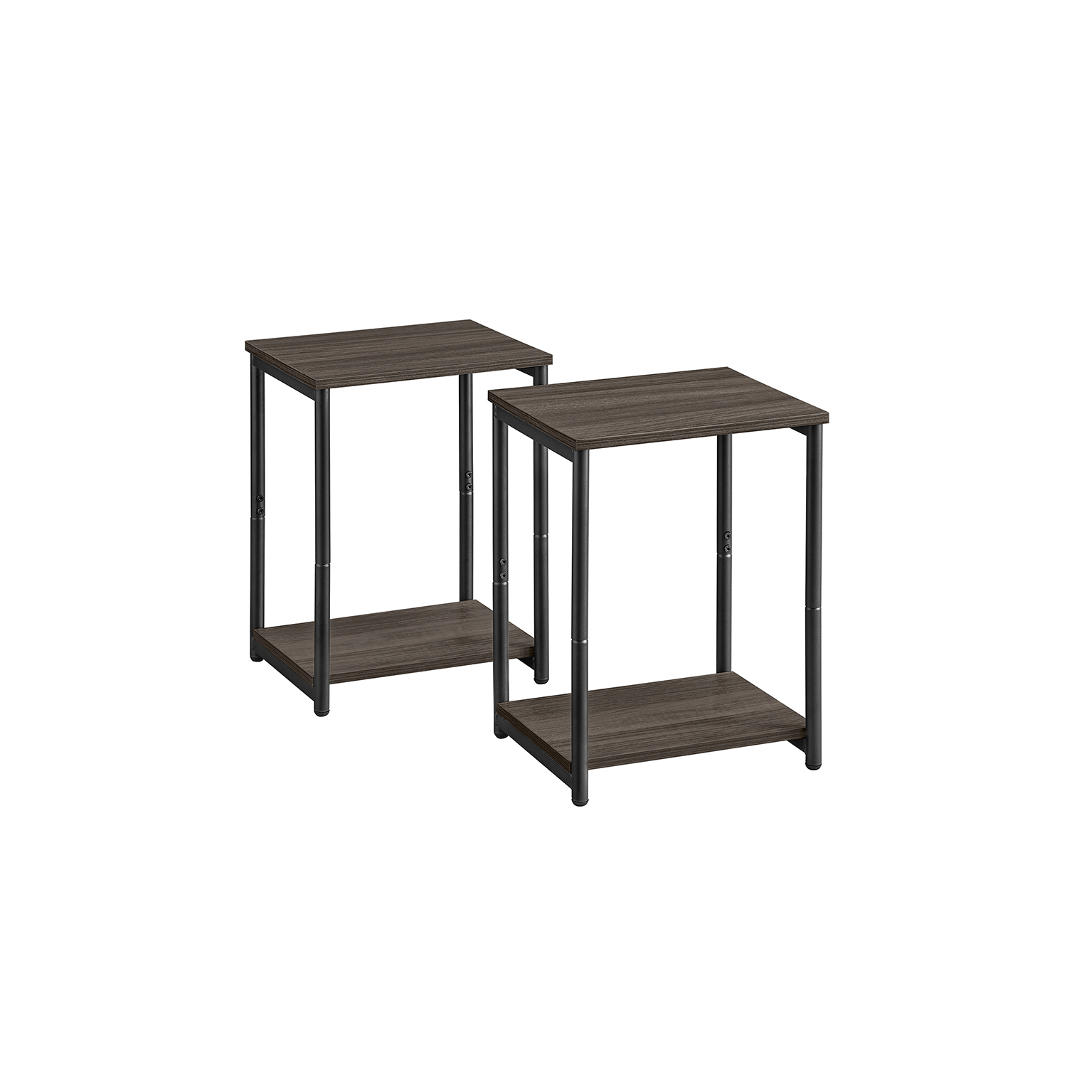 Side Tables - SERDA Set of 2 Tables 2 Tier Chestnut Brown Black - Indigo Home