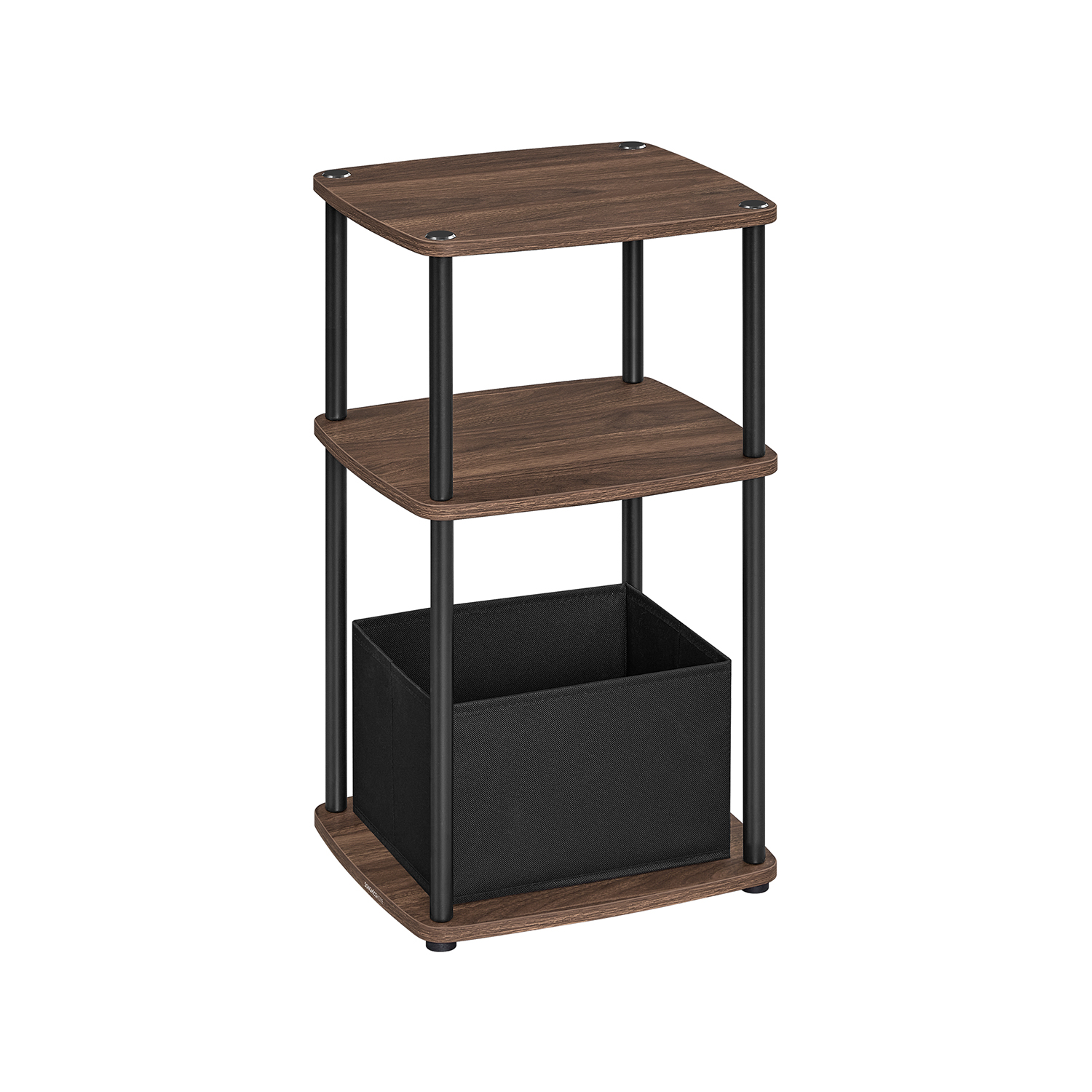 Side Table - SERDA Modern 3 Storage Shelves - Ebony Walnut - Indigo Home
