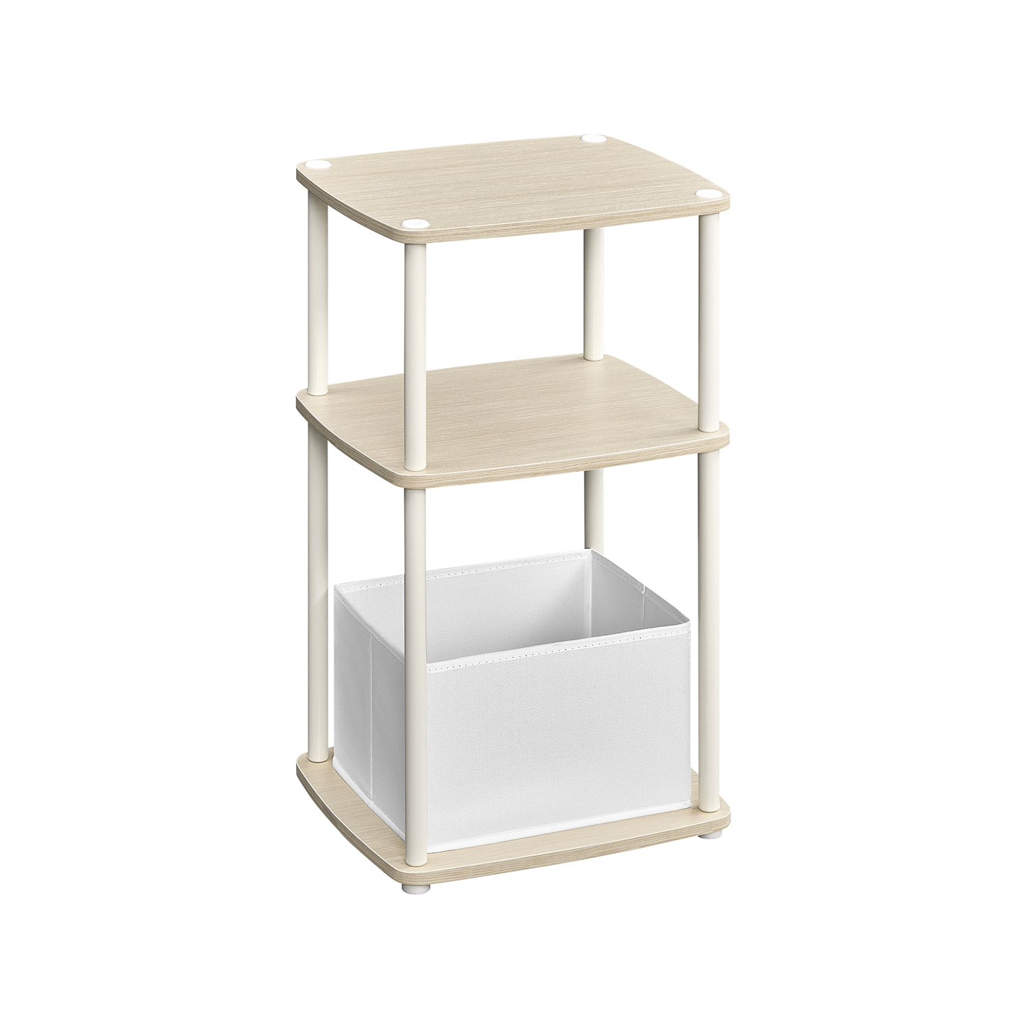 Side Table - SERDA Modern 3 Storage Shelves - Beige - Indigo Home