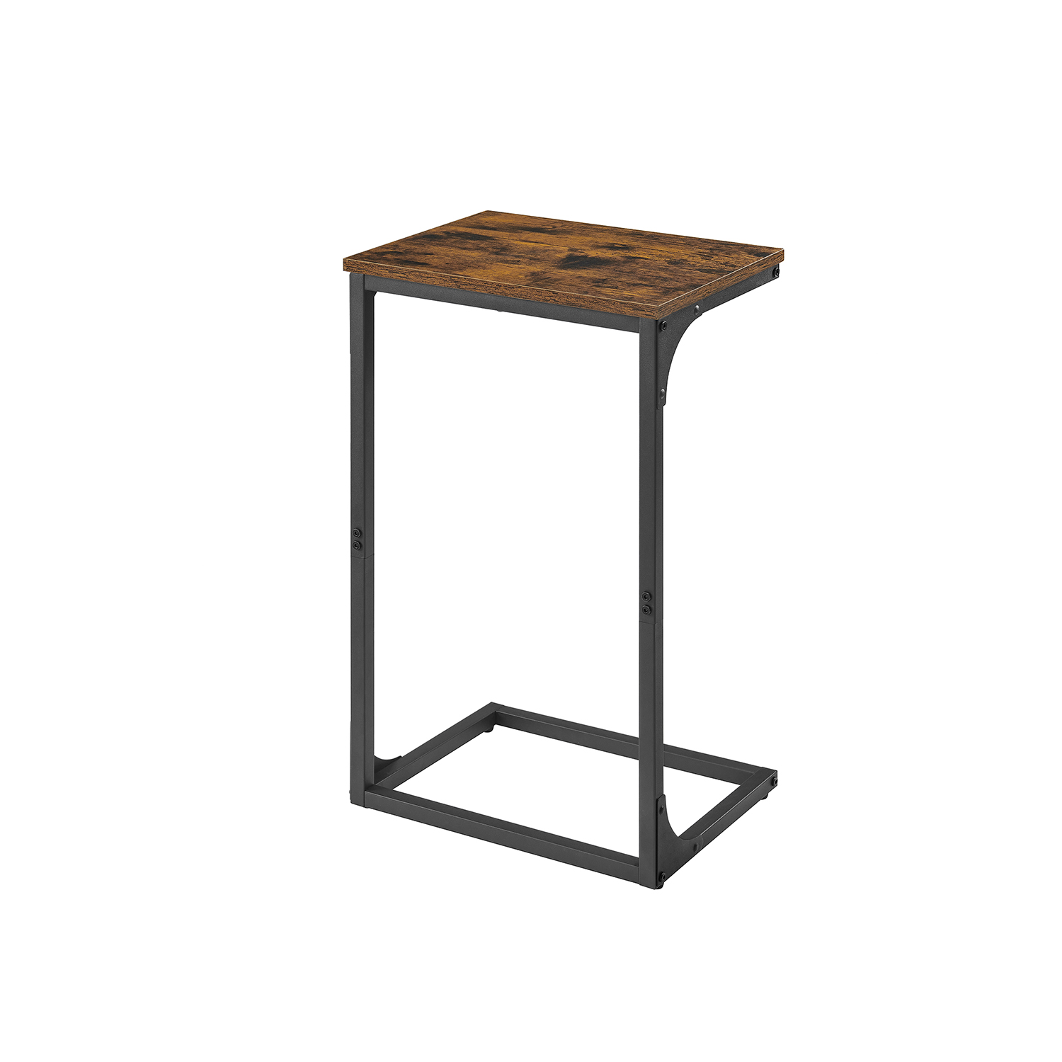 C-Shaped Side Table Rustic Brown and Black - Indigo Home