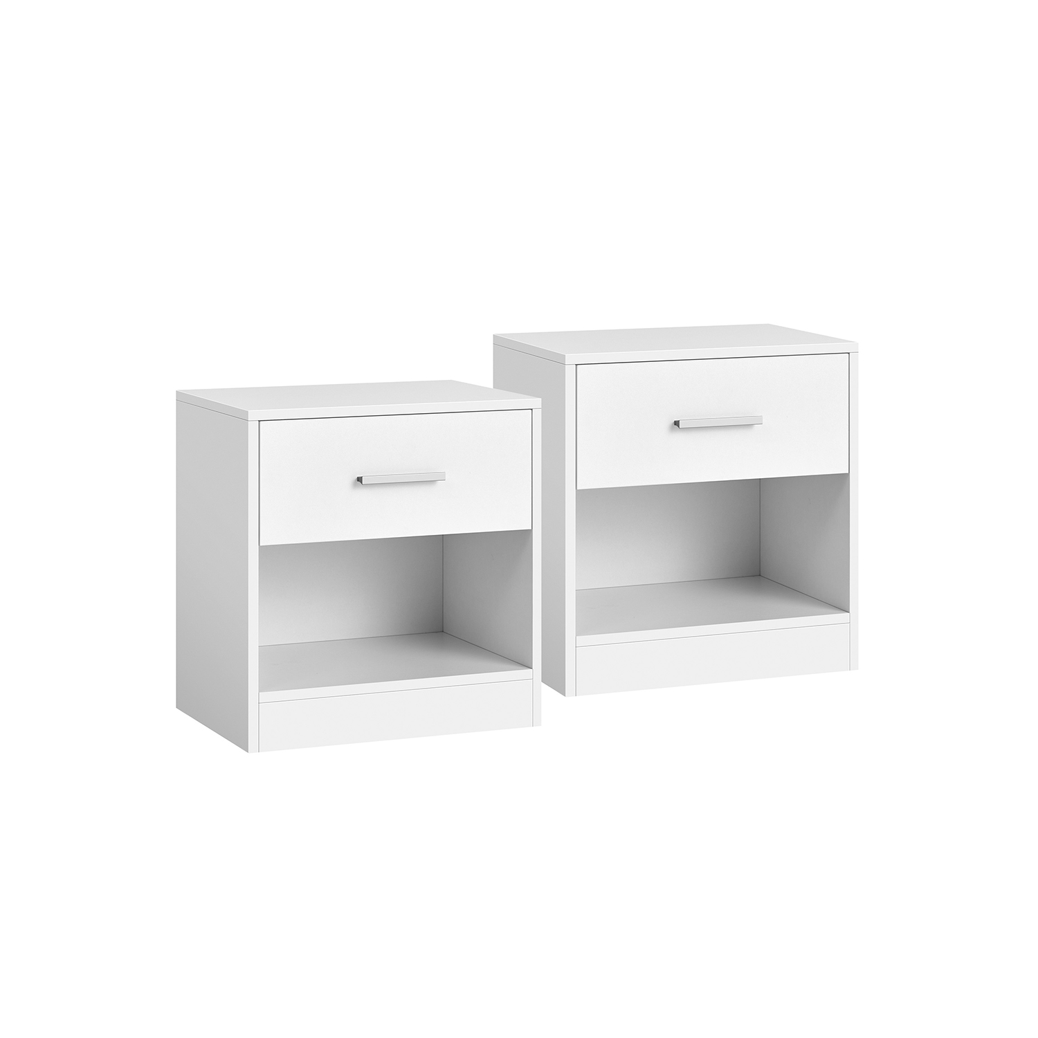 Side Table with Drawer Handle Natural Beige and Classic White - Indigo Home