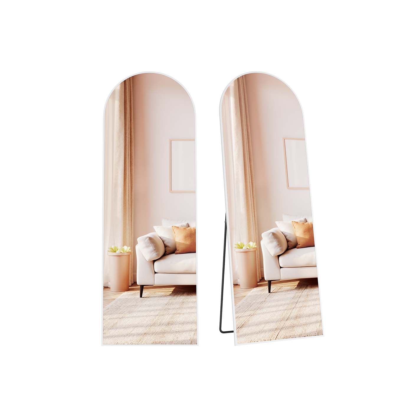 ROWANSHIRE Arched Full Length Mirror with Stand - White - Indigo Home