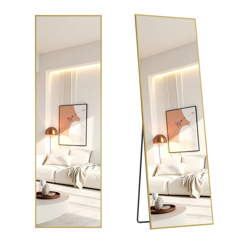 LOXEDE Rectangular Full Length Mirror 160 x 50 cm - Pale Gold - Indigo Home