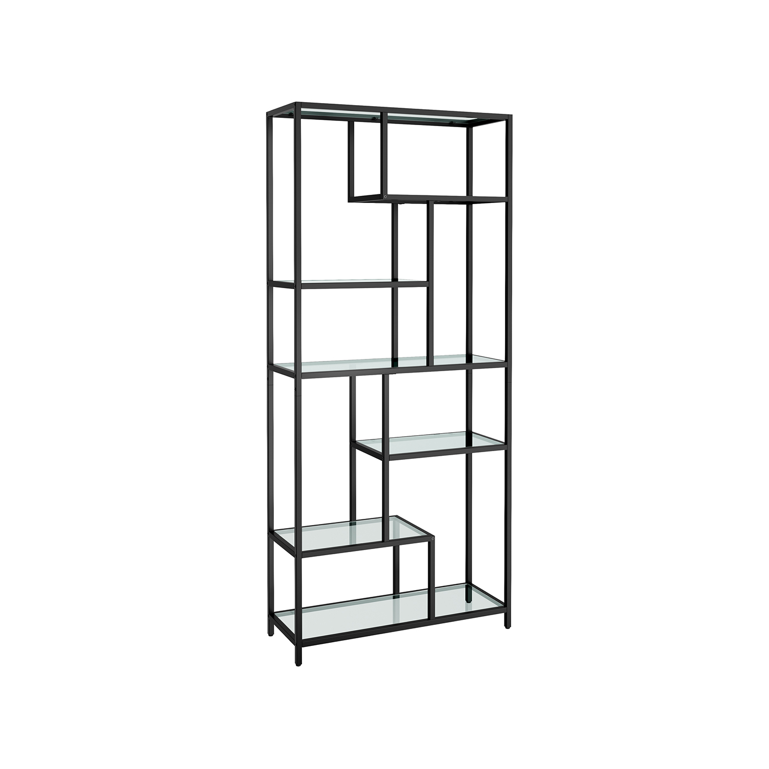 Bookcase - FINDA 6 Tier Tall Shelf Ebony Black - Indigo Home