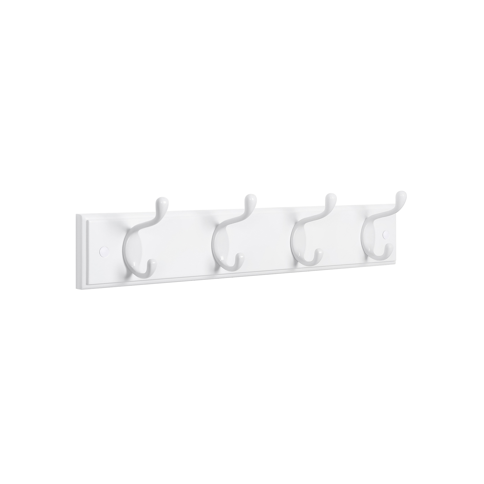 Wall Mounted Coat Rack with 4 Triple Metal Hooks - White - Indigo Home