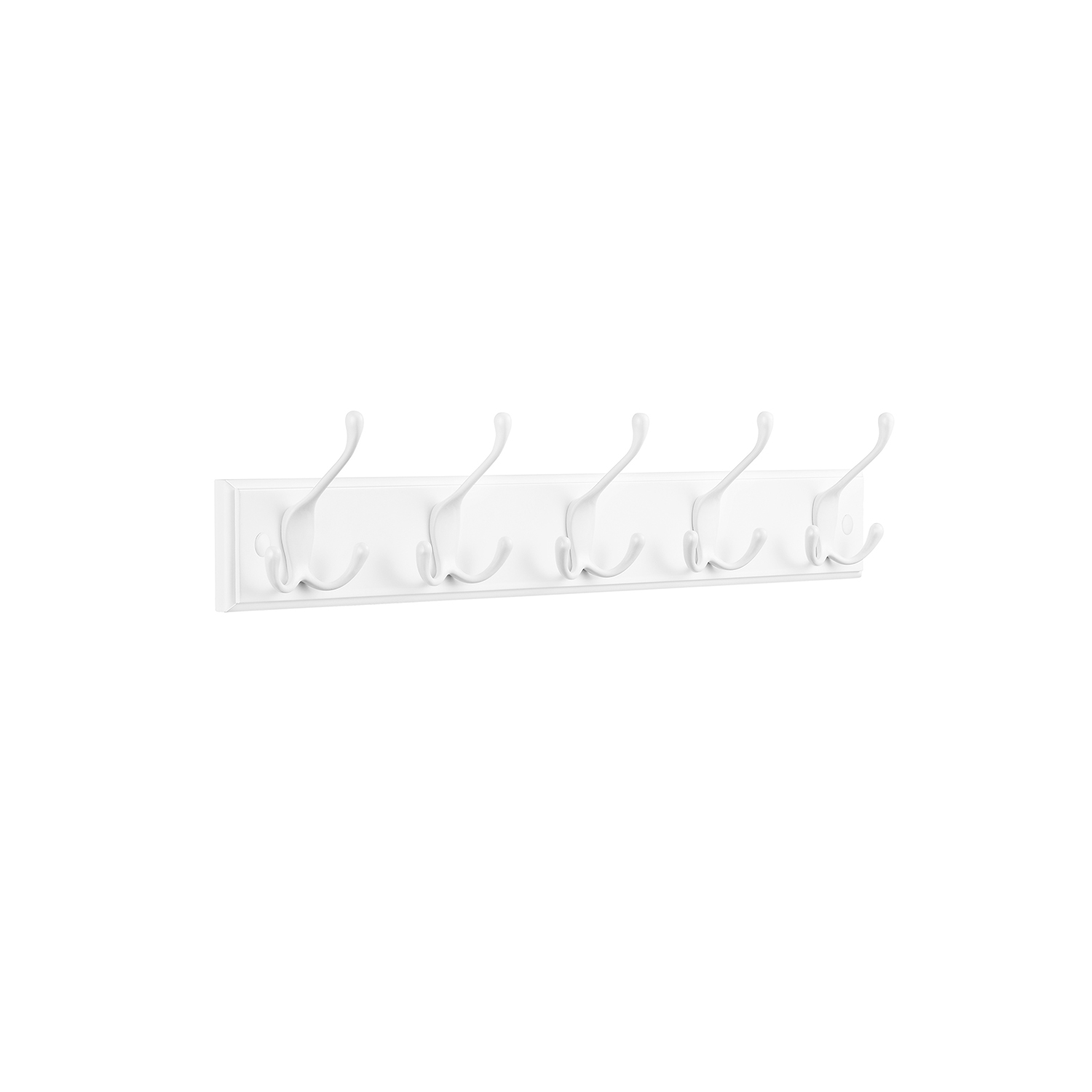Coat Rack - MODRIA Wall Mounted with 5 Dual Tri-Hook - White - Indigo Home
