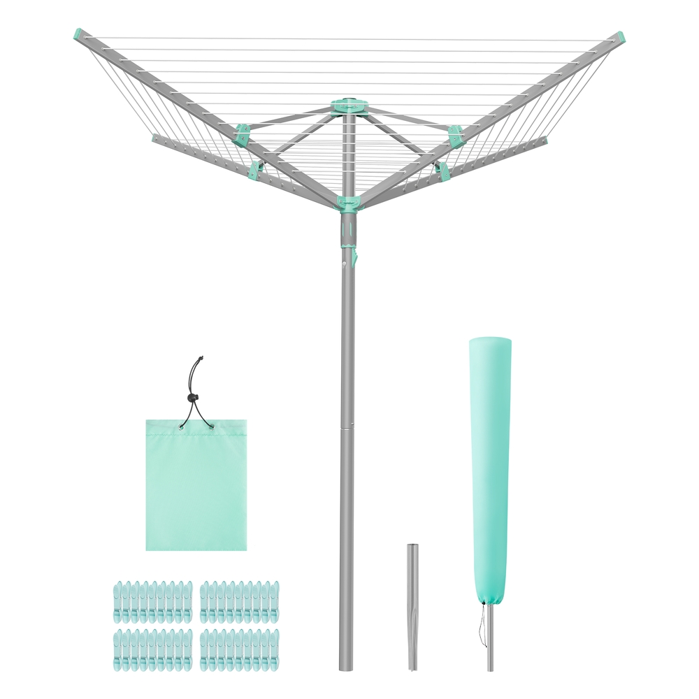 MENEGA Rotary Washing Line 50 m - Silver - Indigo Home