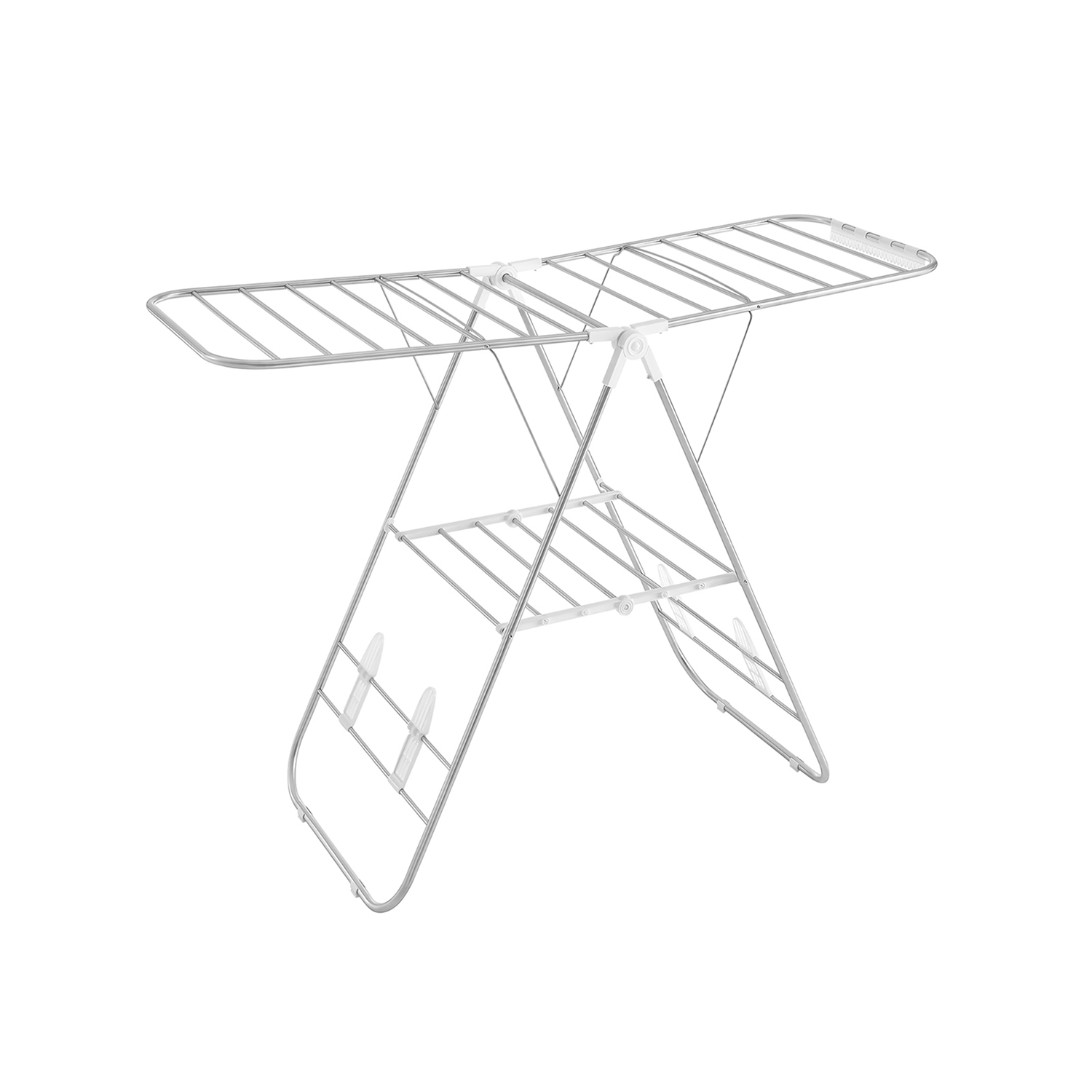 Clothes Airer, Foldable Clothes Drying Rack, Clothes Horse with Height-Adjustable Wings, Free-Standing Laundry Drying Rack, Indoor and Outdoor Use, 