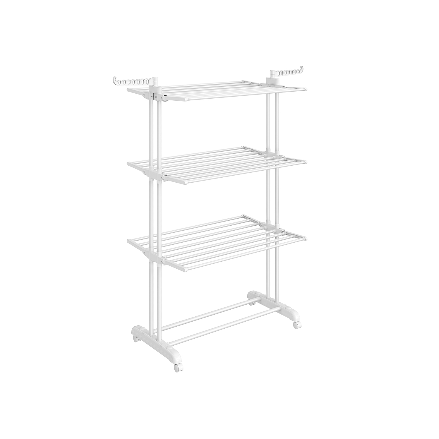 Clothes Airer - LUSTA Stainless Steel 4 Tier Expandable Wing Airer - White - Indigo Home