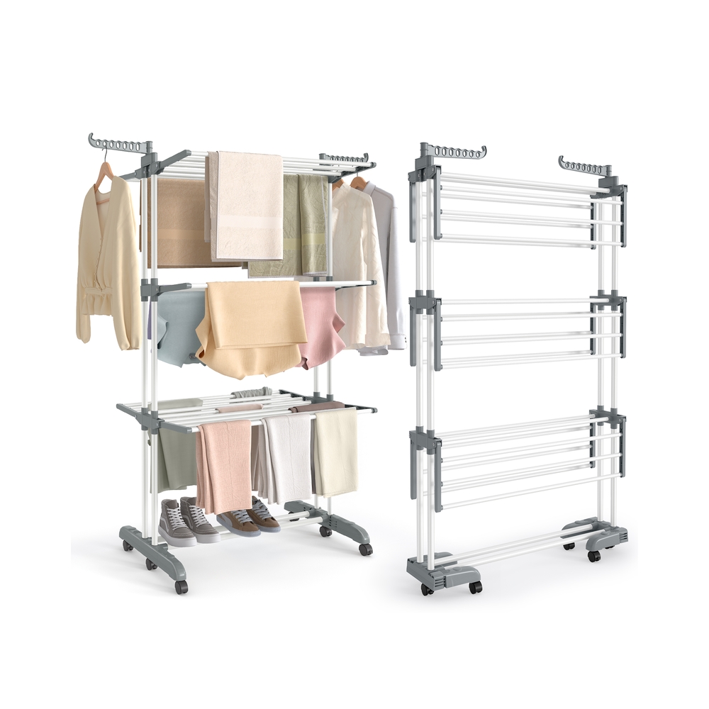 STONELEIGHN 4 Tier Large Moveable Drying Rack - White - Indigo Home
